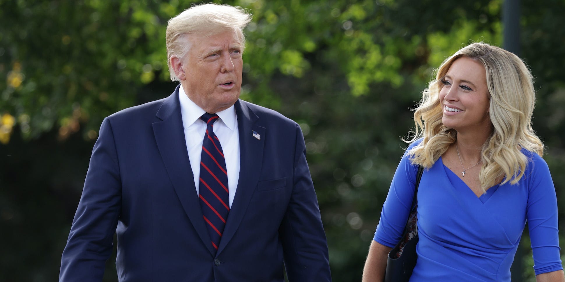 Former President Donald Trump and Kayleigh McEnany, former White House press secretary.