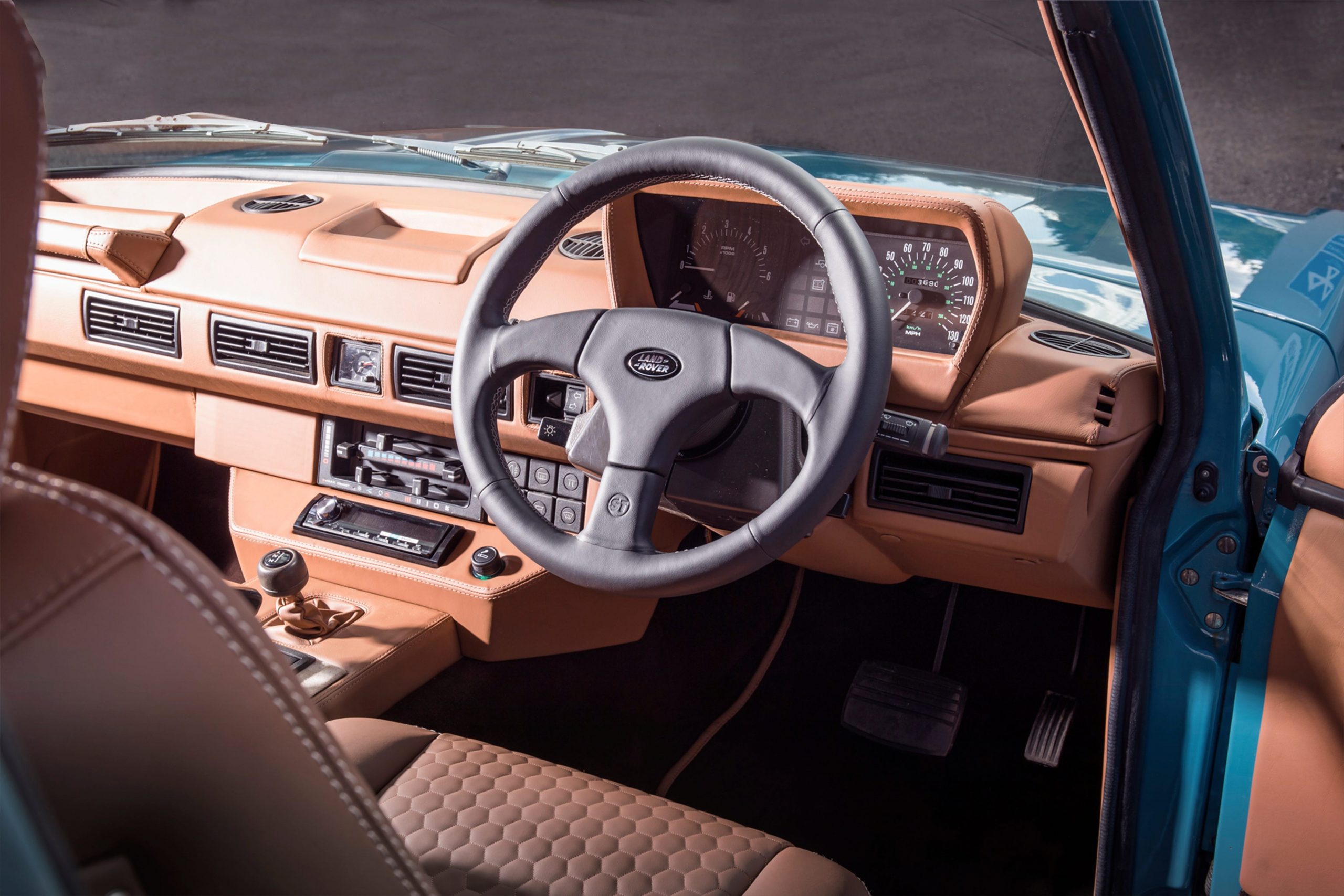 The interior of a Kingsley Cars Range Rover.