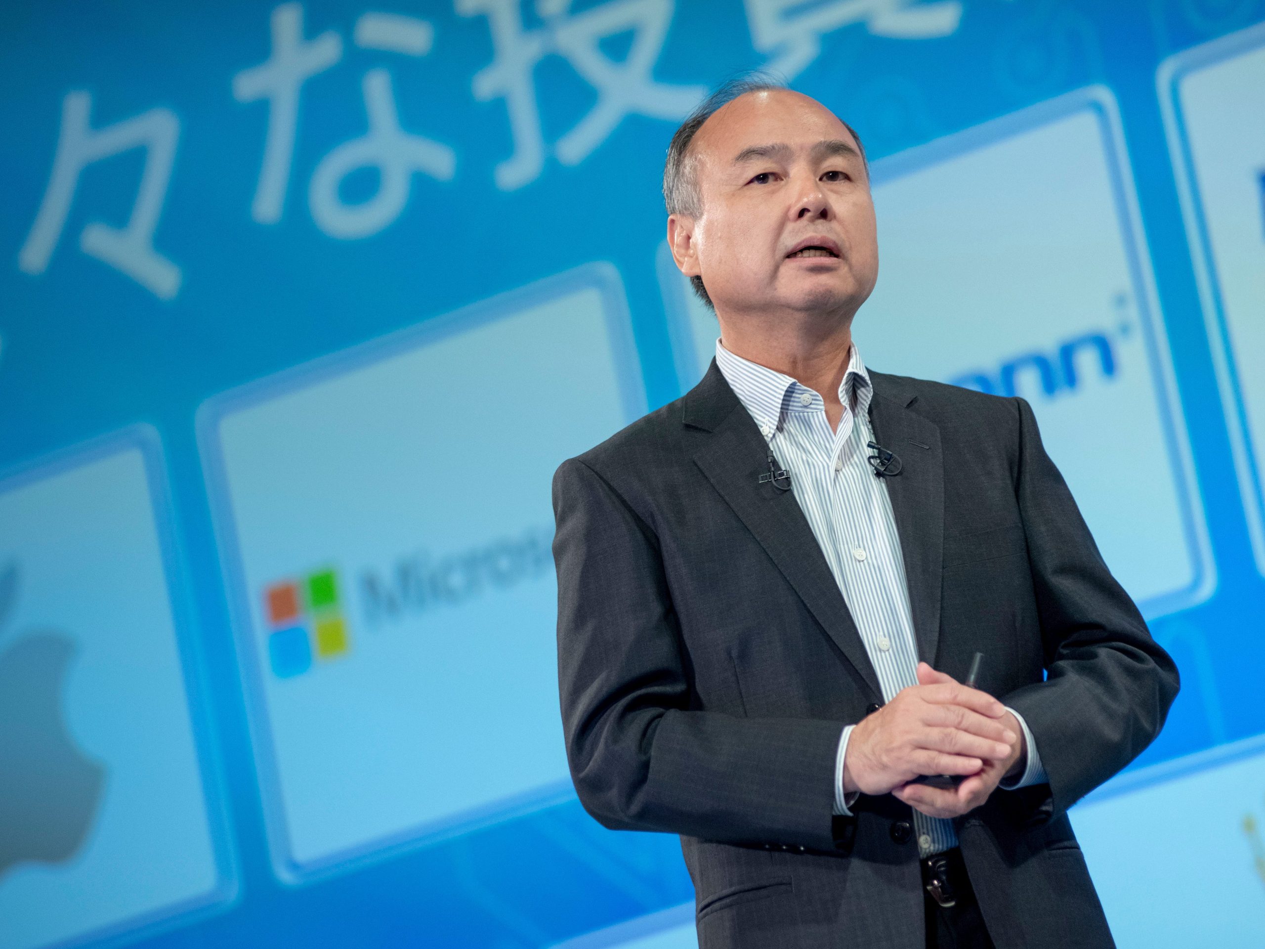 Masayoshi Son, chairman and chief executive officer of SoftBank Group Corp., speaks during a news conference in Tokyo, Japan, on Wednesday, Aug. 7, 2019.