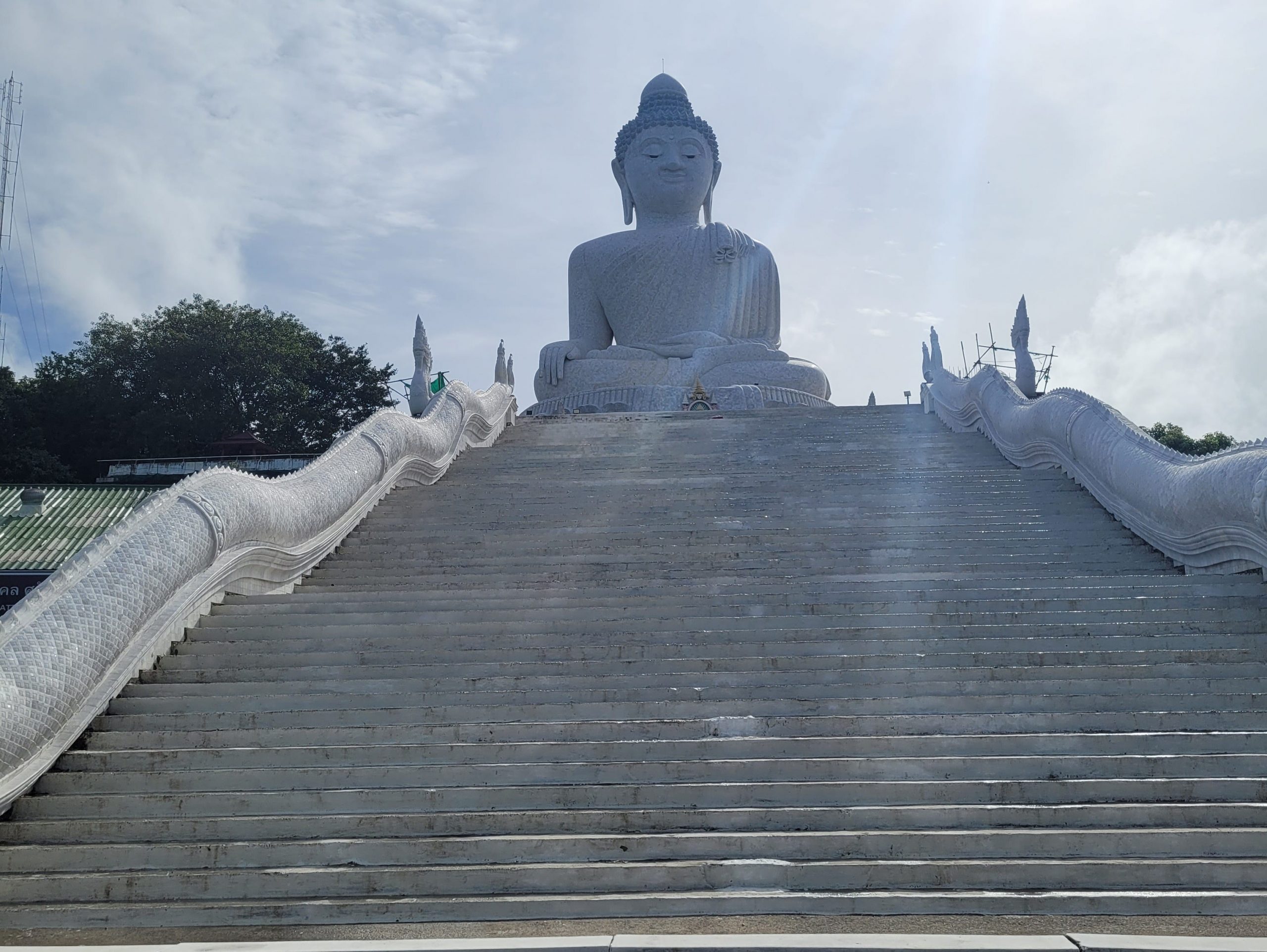 Photo of the Big Buddha statue on Phuket, Thailand with no people on a sunny day