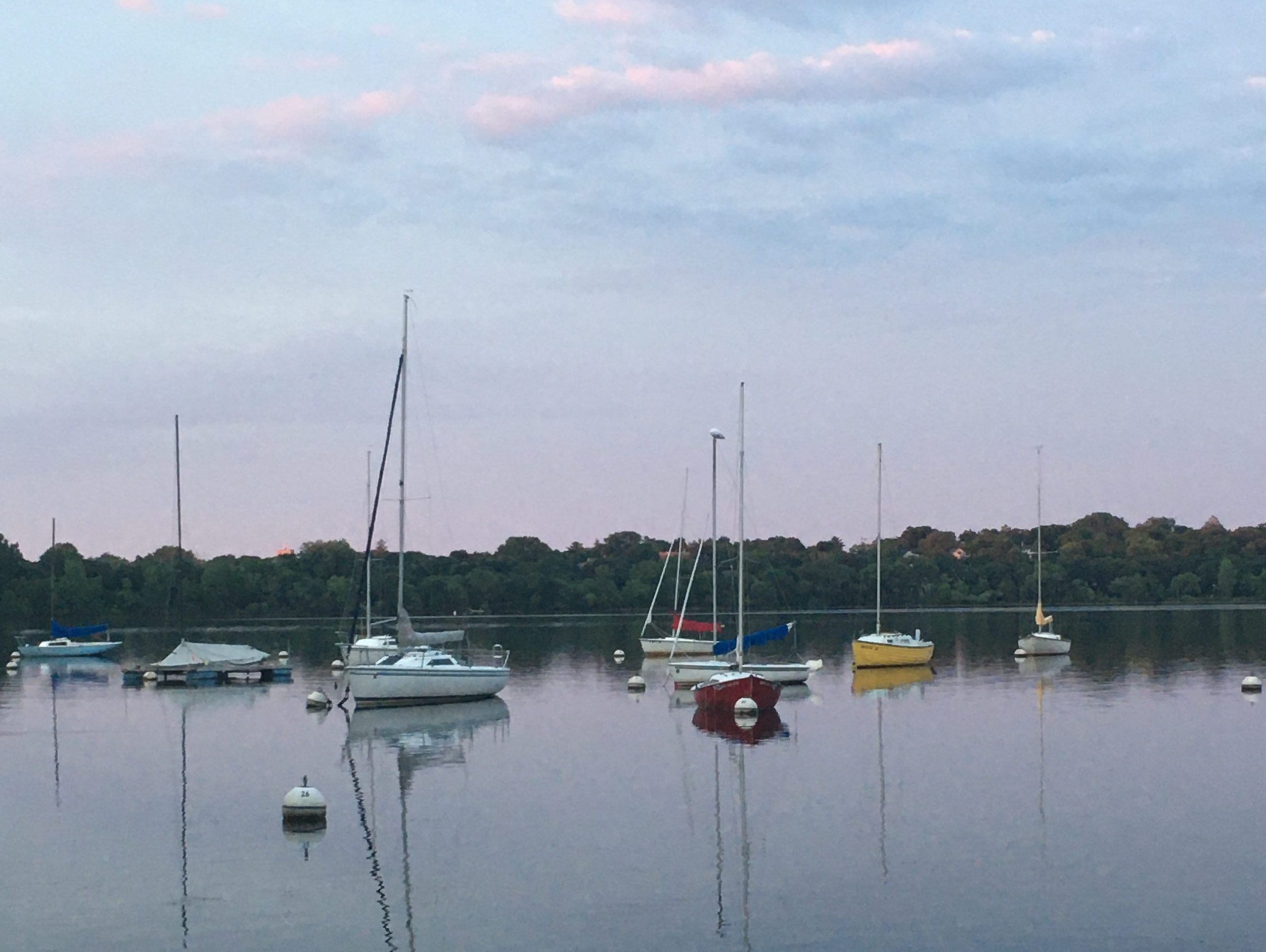 Boats in Lake Harriet in Minneapolis