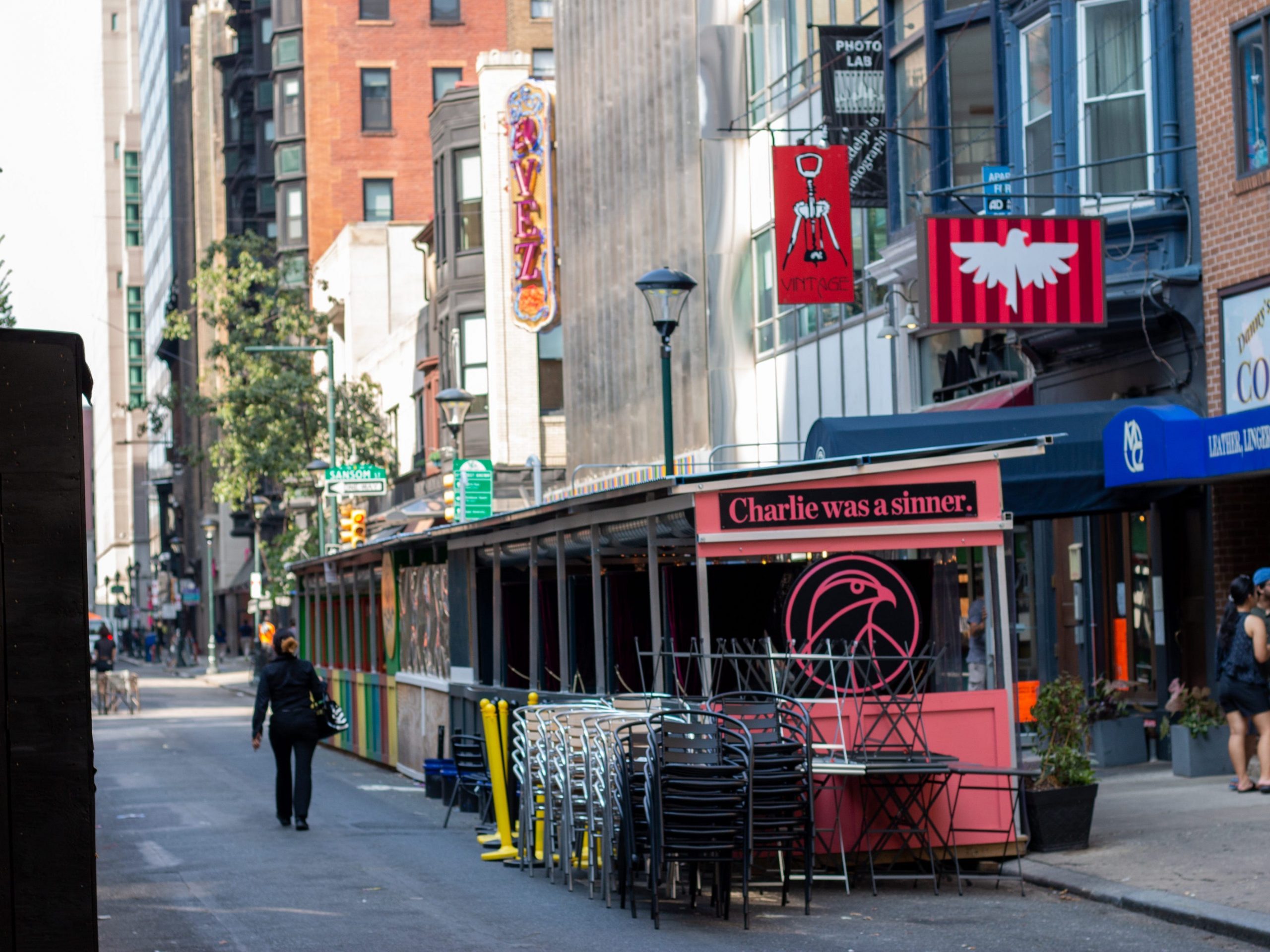 Outdoor dining in Center City, Philadelphia.