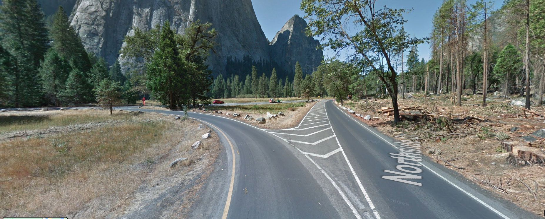 Forked road in Yosemite