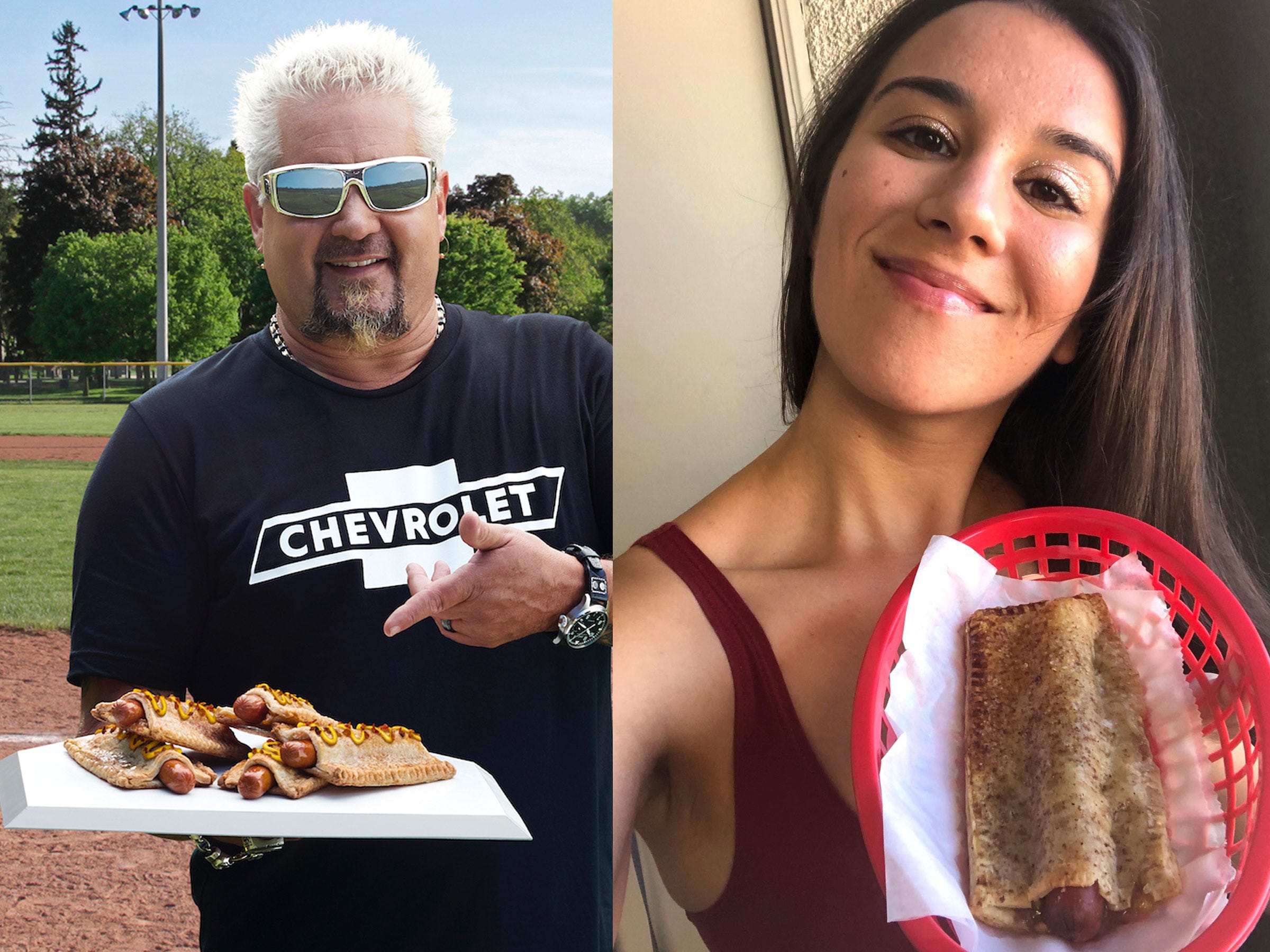 Guy Fieri's apple pie hot dog