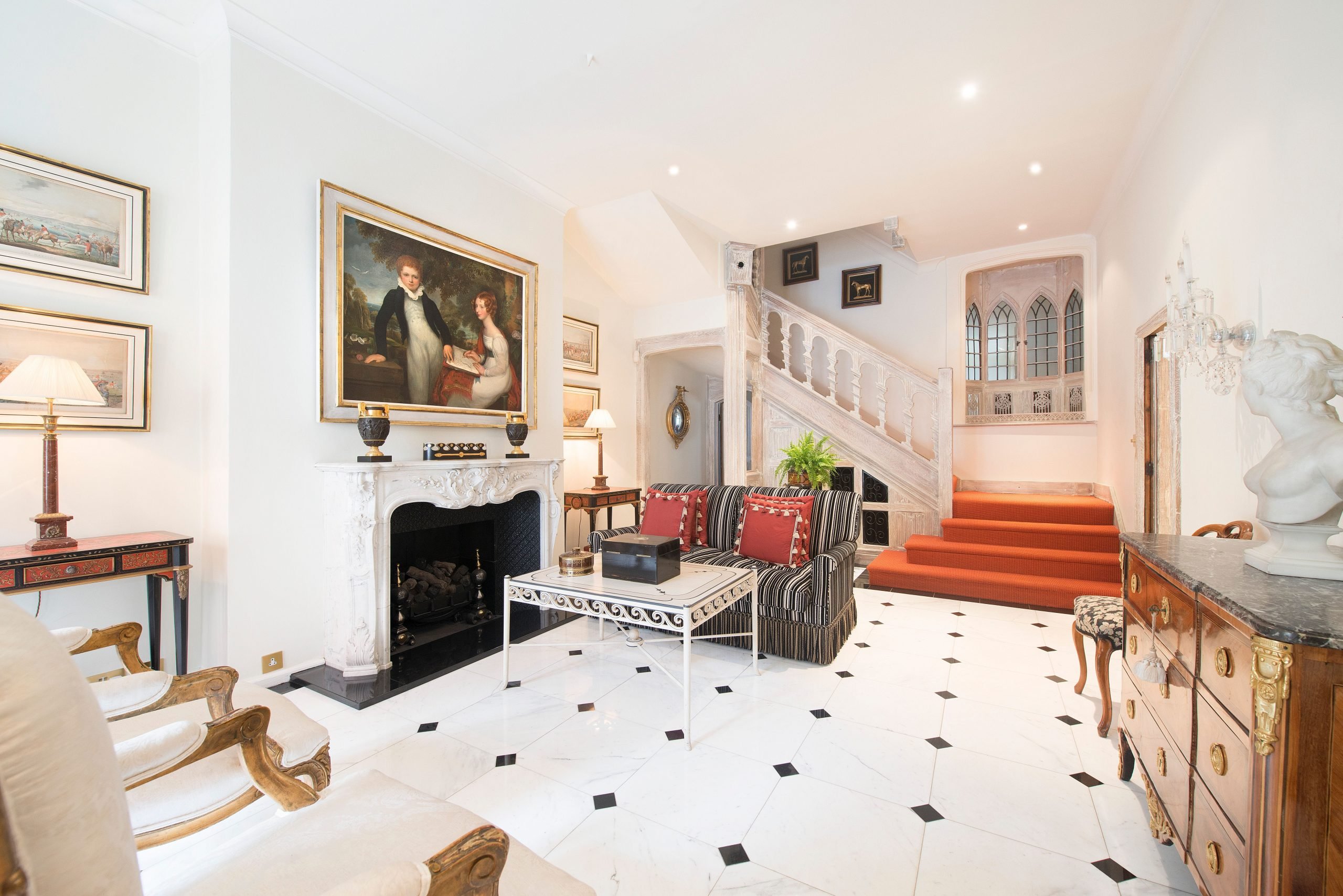 The hallway in Farm House, Mayfair.