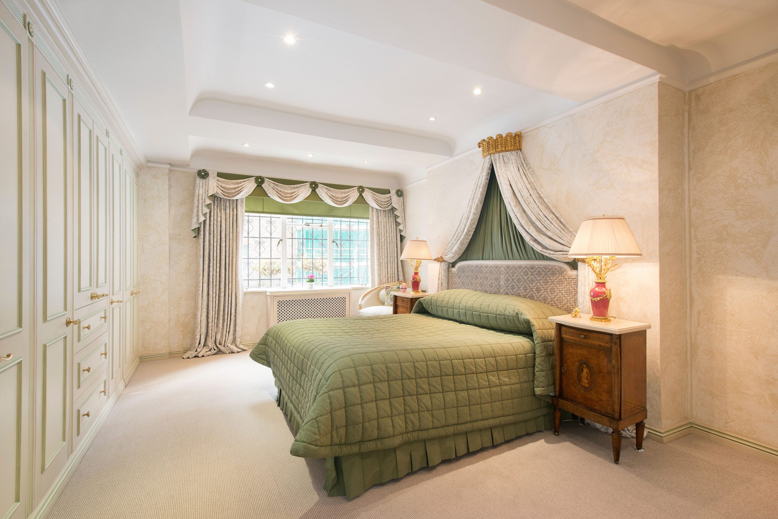 One of six bedrooms in Farm House, Mayfair.