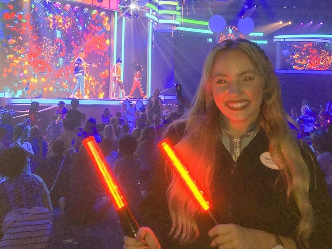 kayleigh working at disney jr dance party hollywood studios