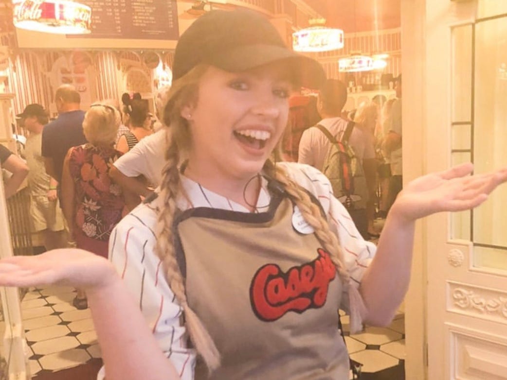 kayleigh price working at casey's corner magic kingdom disney world