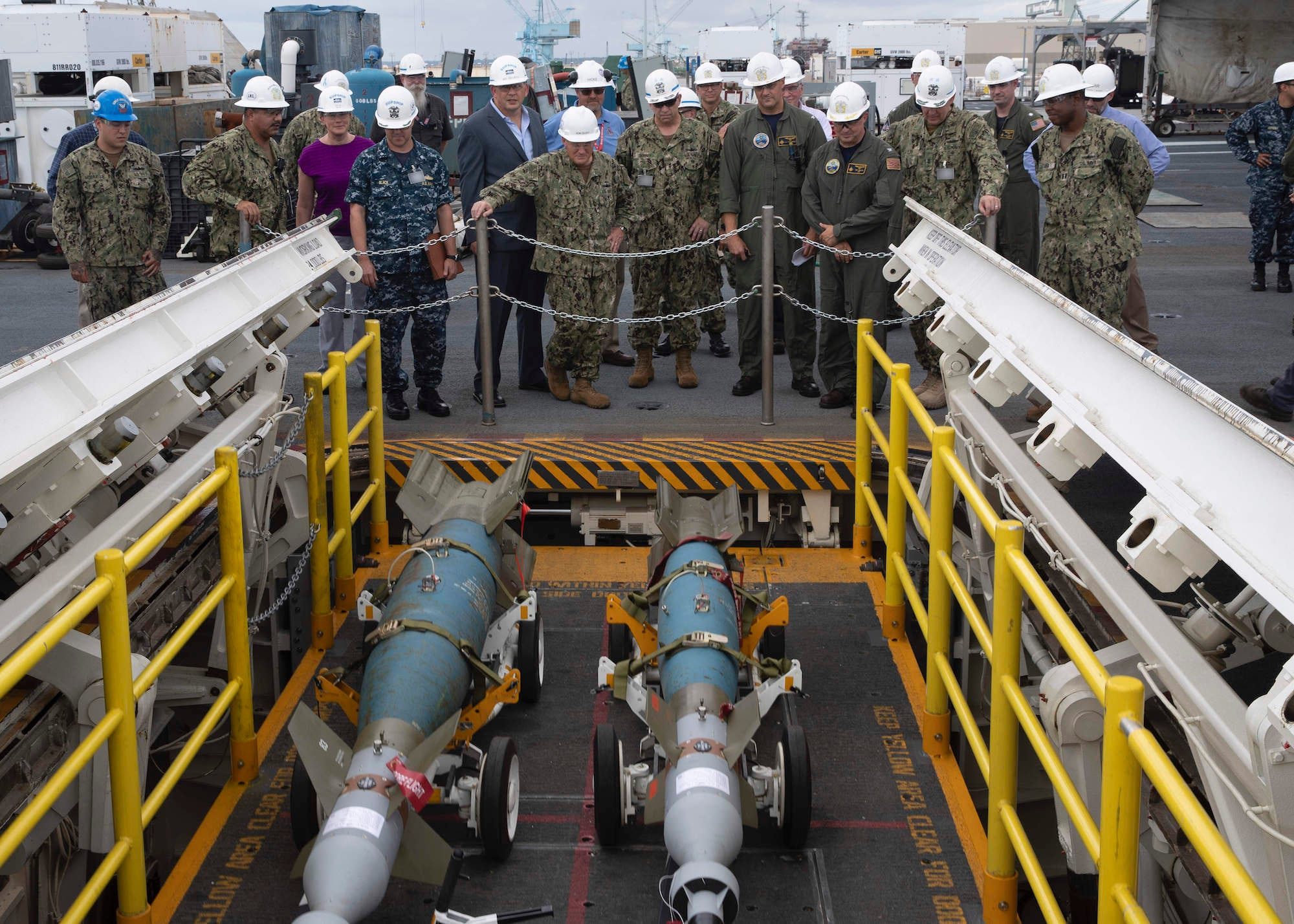 Navy aircraft carrier Gerald R. Ford elevator