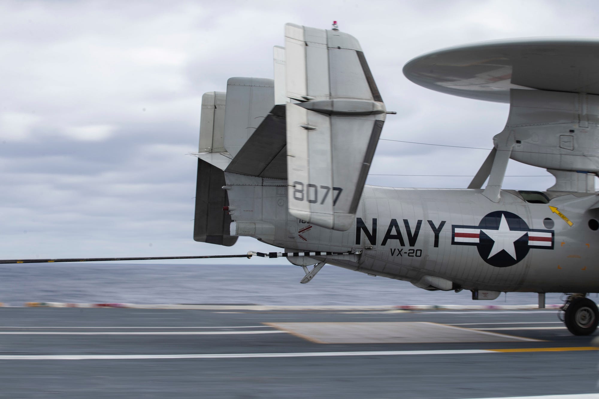 Navy aircraft carrier advanced arresting gear E-2D Hawkeye