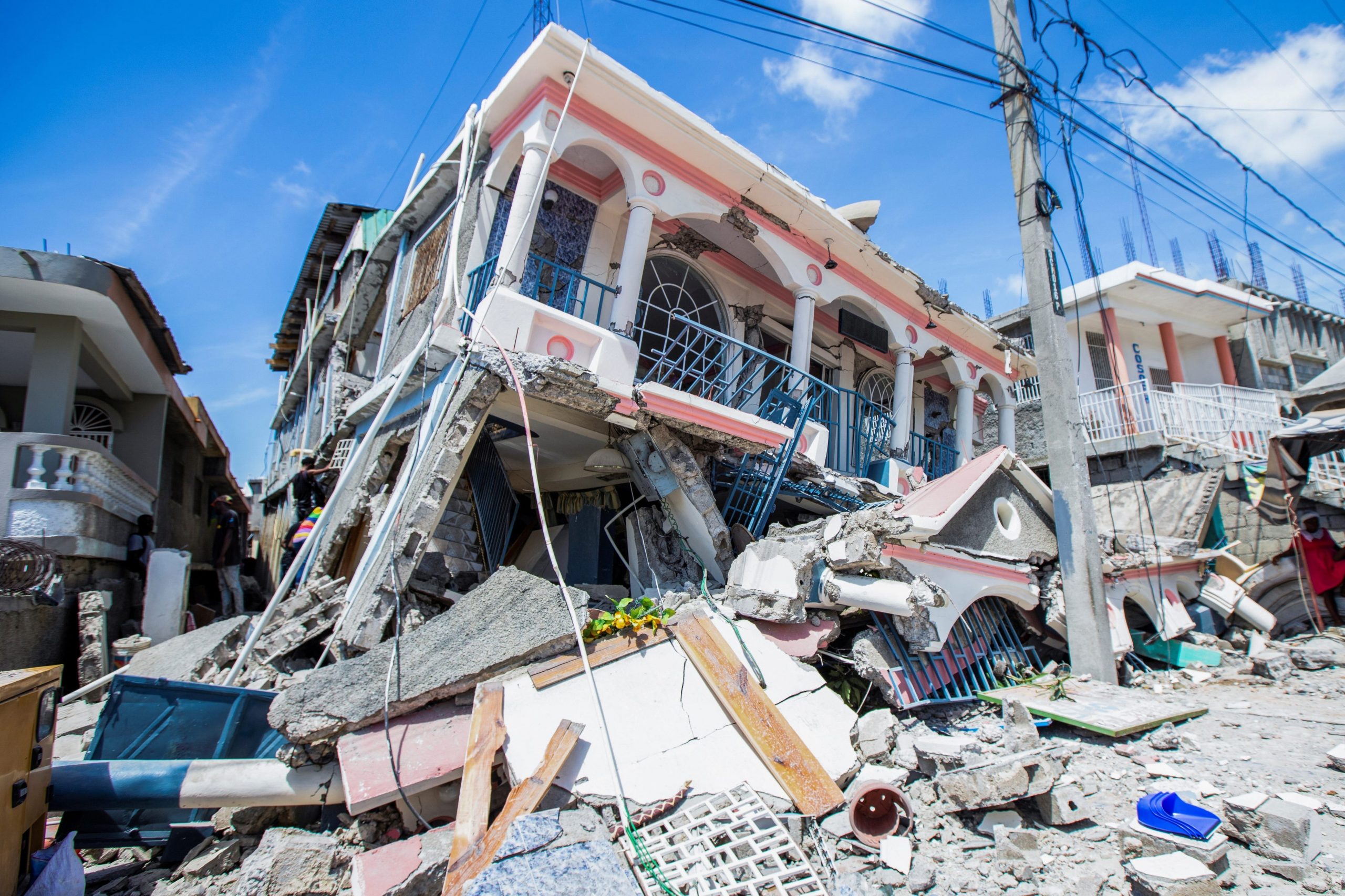 Photo shows the destruction of buildings in Haiti after a 7.2 magnitude earthquake hit the country on August 14.