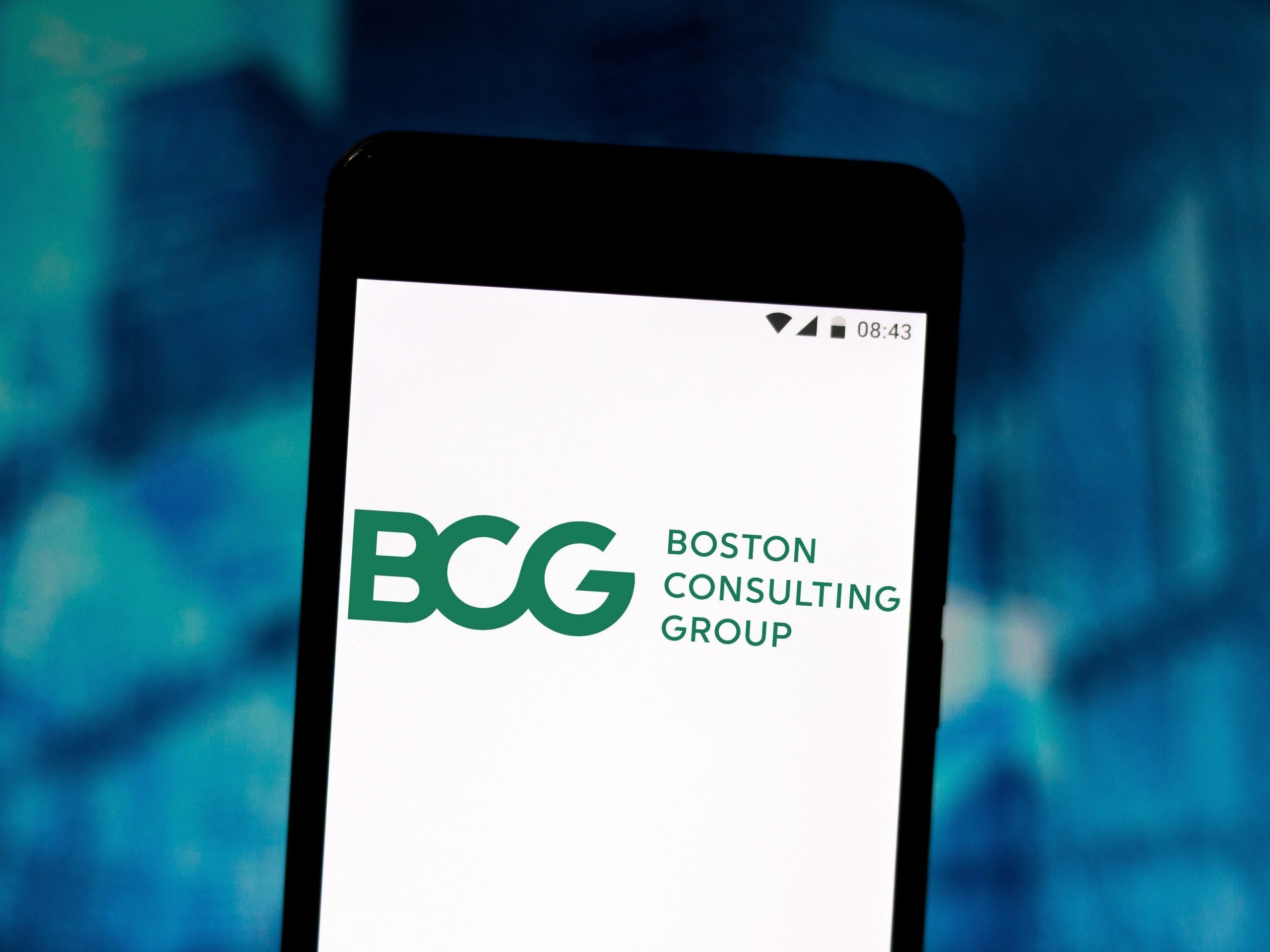 GettyImages 1155294623 BRAZIL - 2019/07/11: In this photo illustration a Boston Consulting Group (BCG) logo seen displayed on a smartphone. (Photo Illustration by Rafael Henrique/SOPA Images/LightRocket via Getty Images)