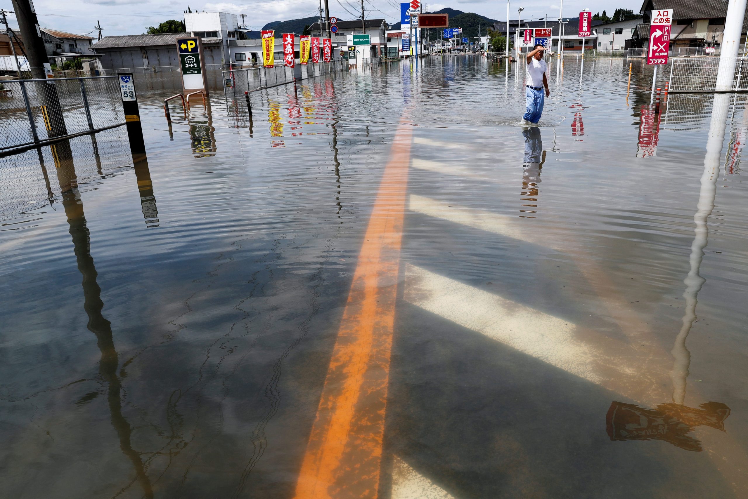 Flooded streets in Takeo