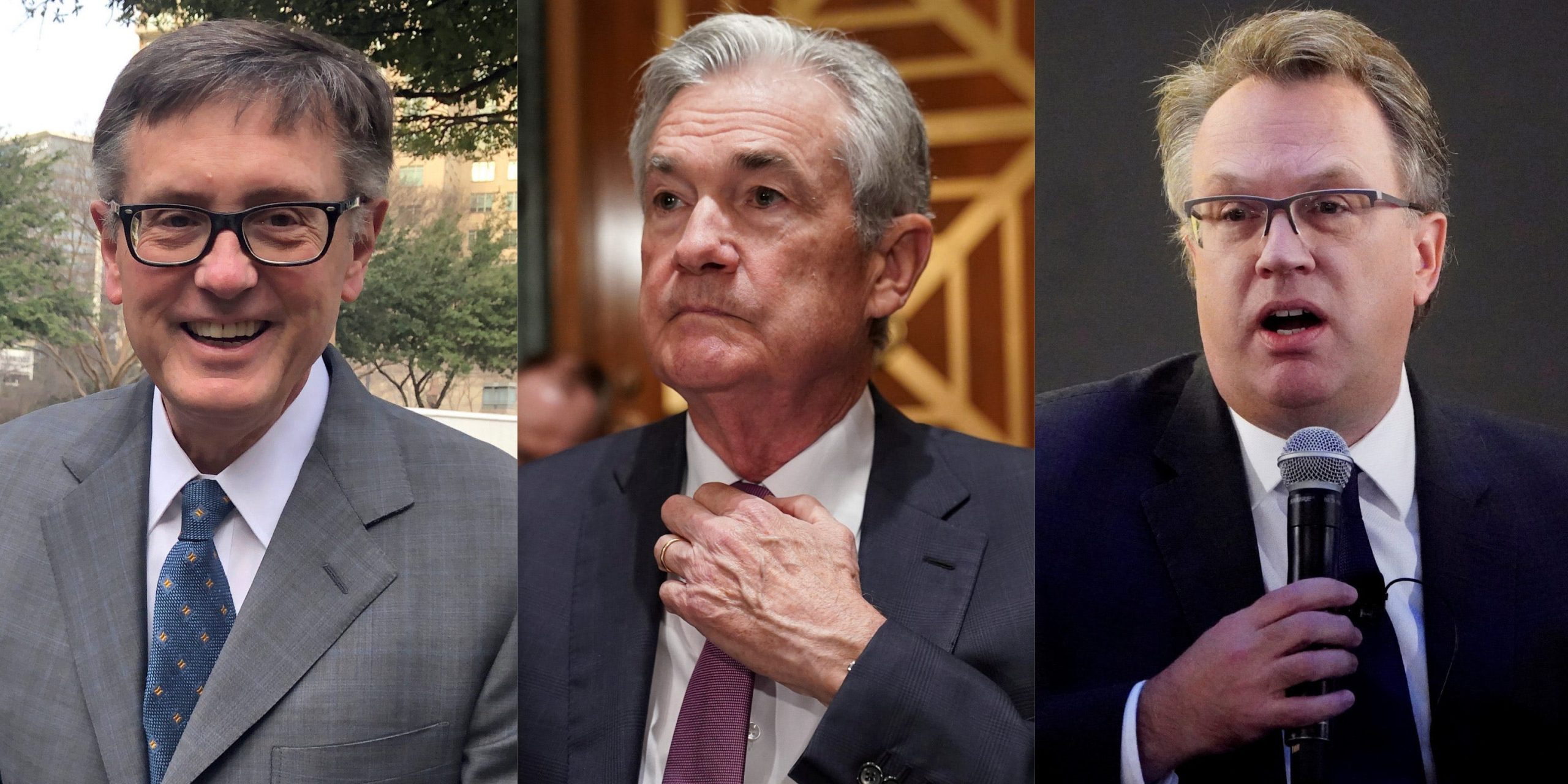 Federal Reserve Vice Chairman Richard Clarida, Federal Reserve Chairman Jerome Powell, and John Williams, Federal Reserve Bank of New York CEO John Williams (L-R)