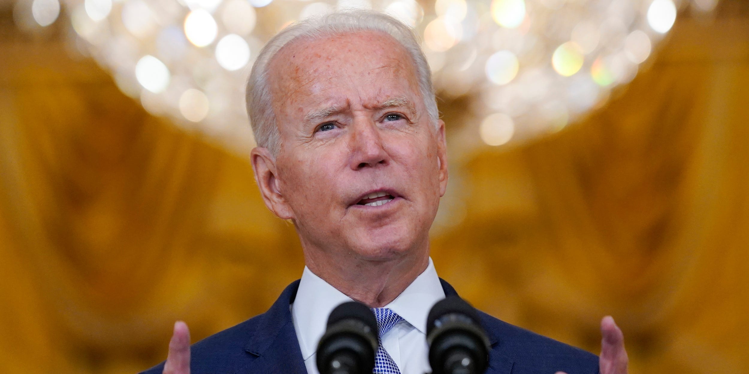 President Joe Biden speaks about prescription drug prices and his "Build Back Better" agenda from the East Room of the White House, Thursday, Aug. 12, 2021, in Washington.