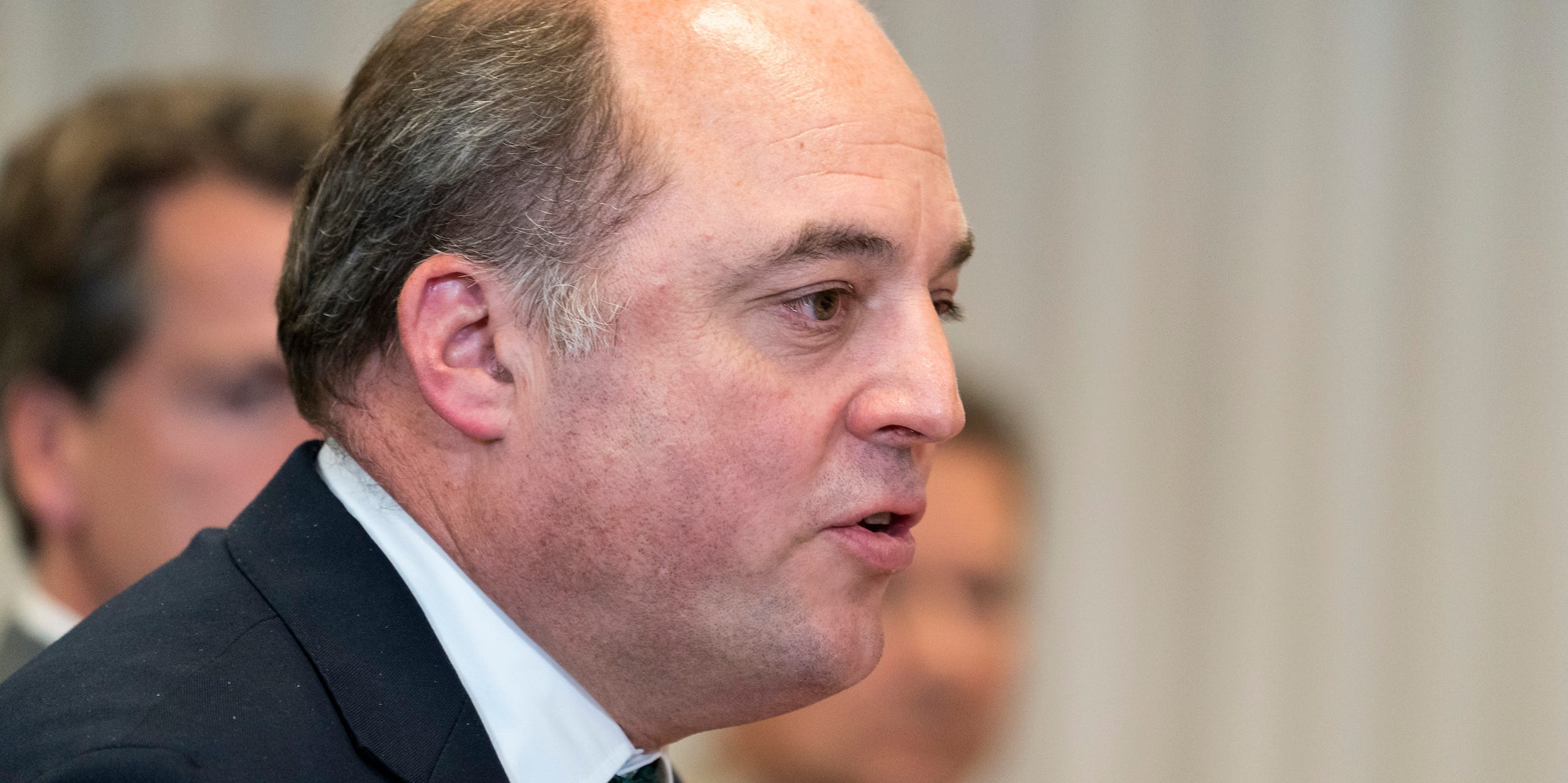 The United Kingdom Secretary of State for Defense Ben Wallace speaks during a meeting with Secretary of Defense Lloyd Austin, at the Pentagon, Monday, July 12, 2021, in Washington.