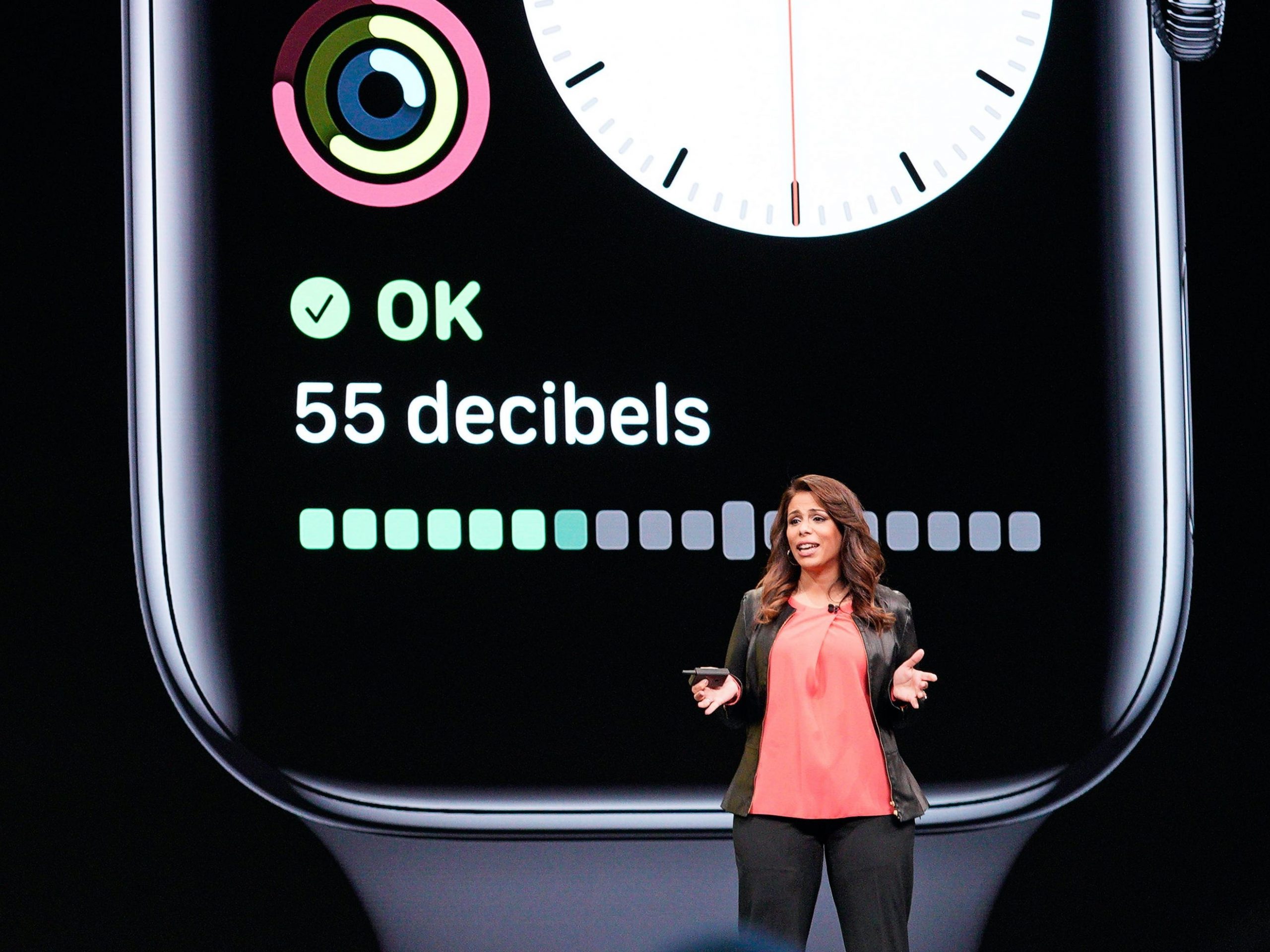Dr. Sumbul Desai, M.D., a VP of health at Apple, speaks during Apple's developers conference in 2019.
