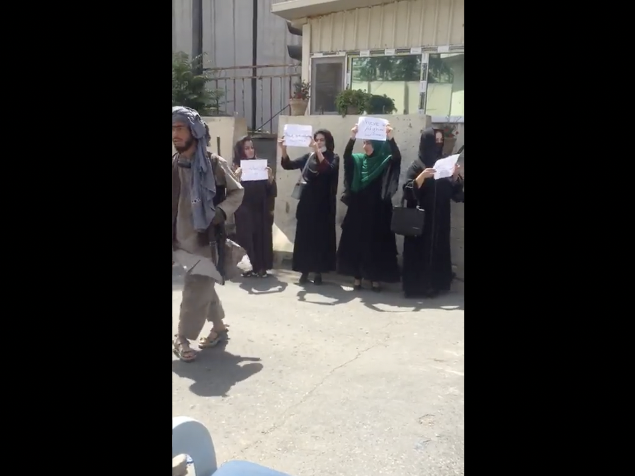 Women in Kabul protest the Taliban takeover.