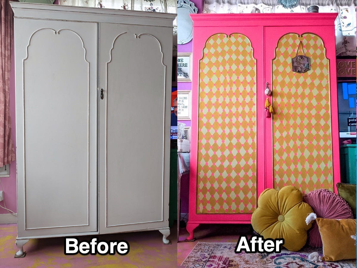 Before and after of cupboard