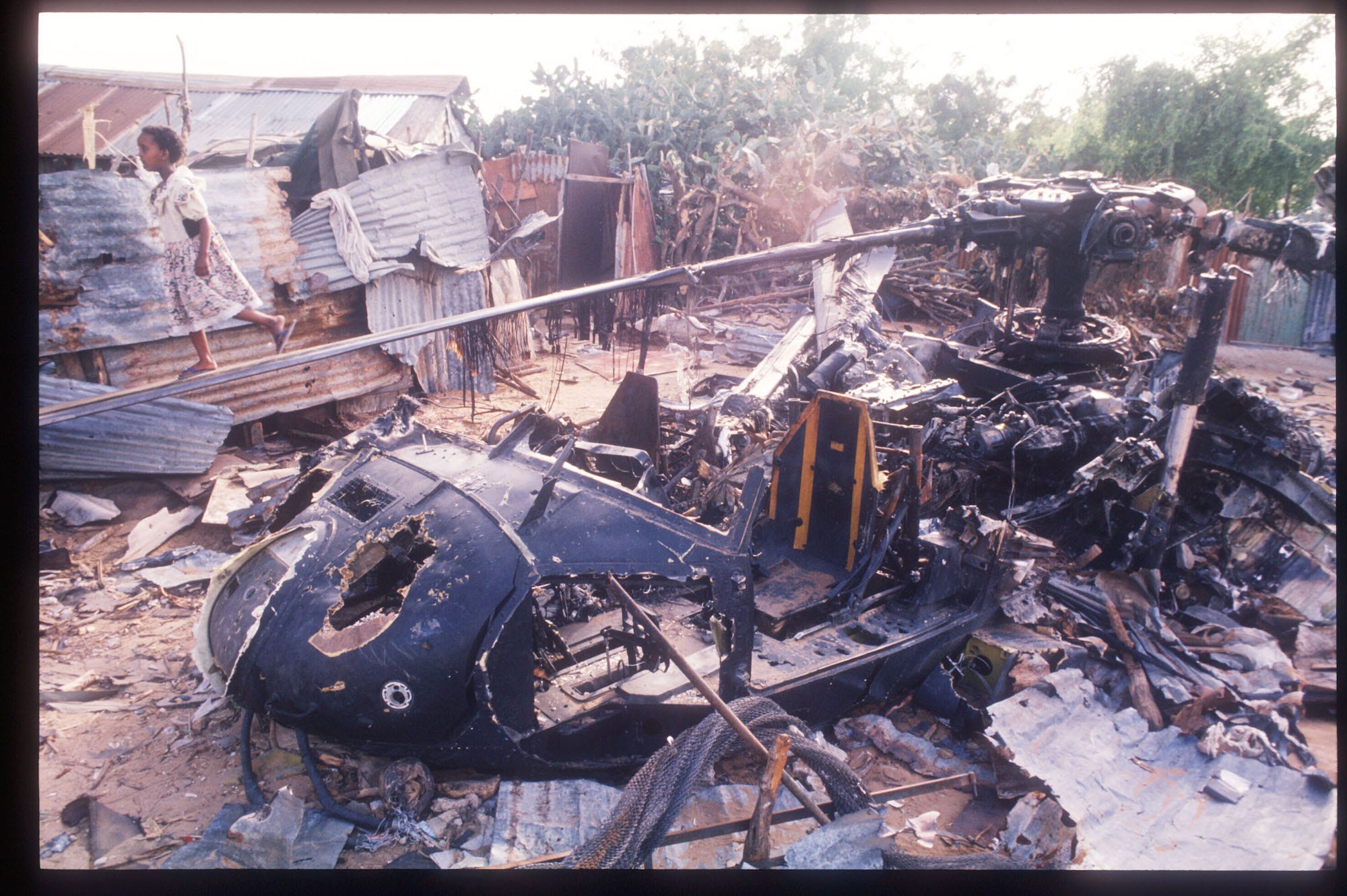 Black Hawk helicopter shot down in Mogadishu Somalia