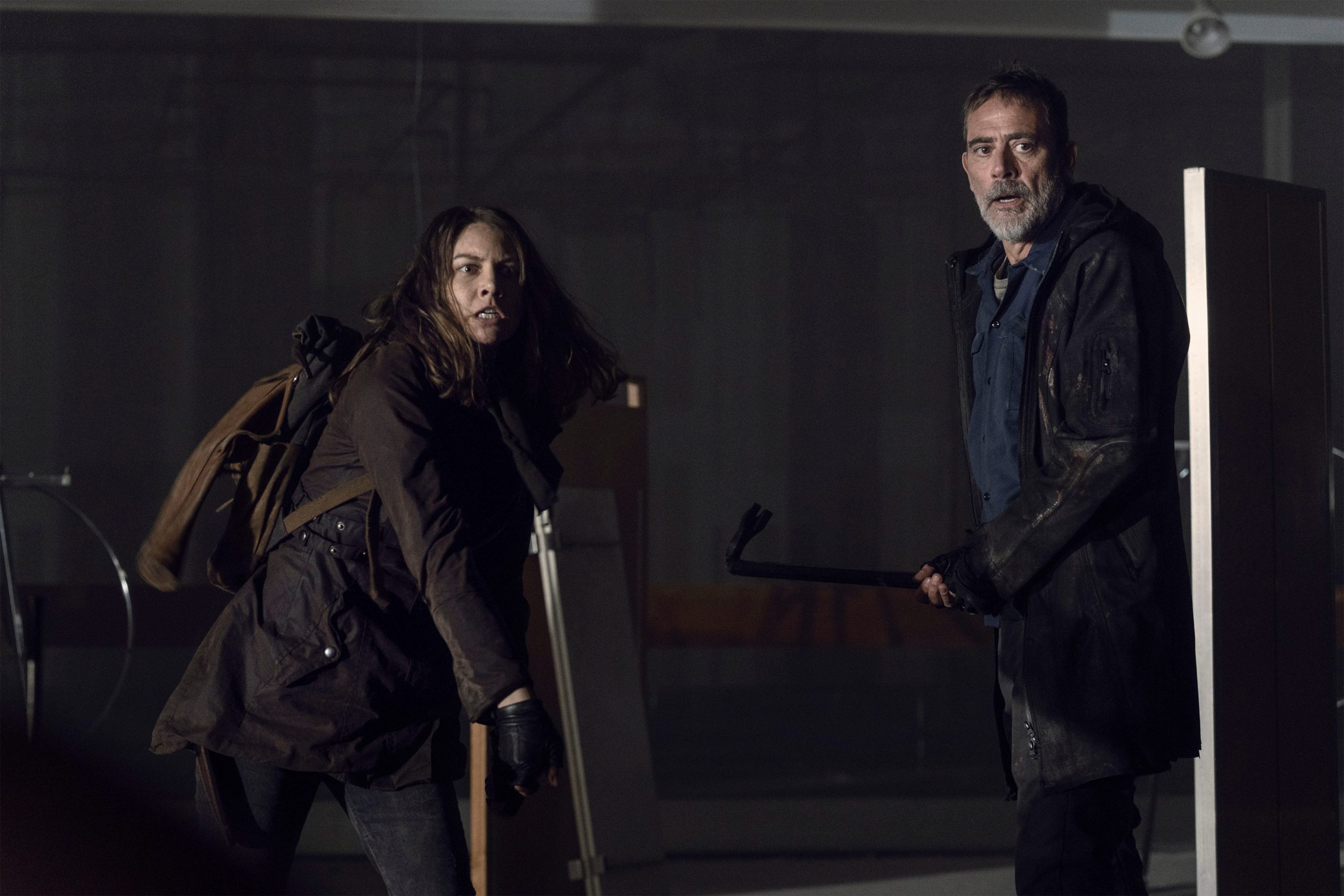 TWD 1103 Lauren Cohan and Jeffrey Dean Morgan as Maggie and Negan