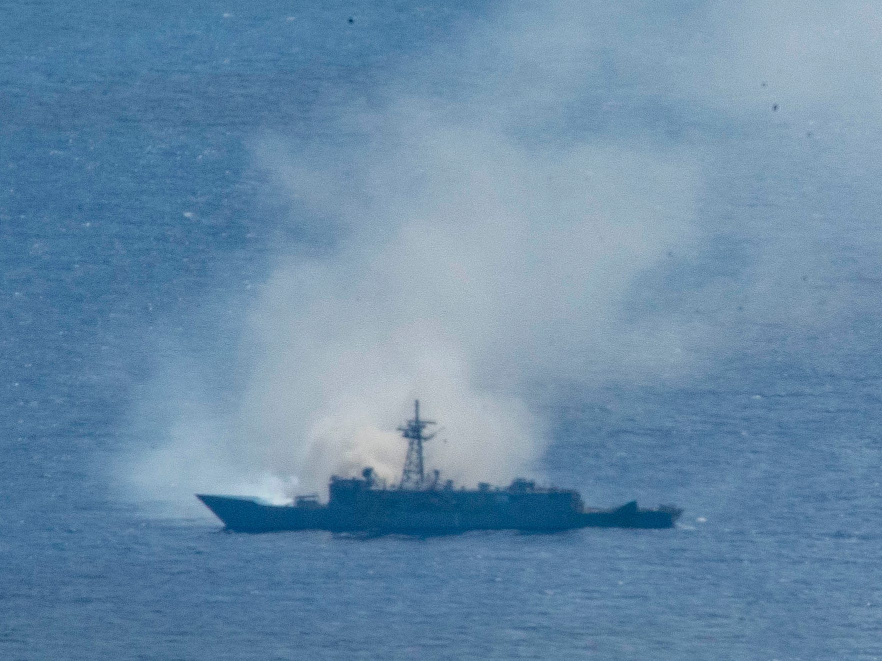 The ex-USS Ingraham during the Aug. 15, 2021 SINKEX