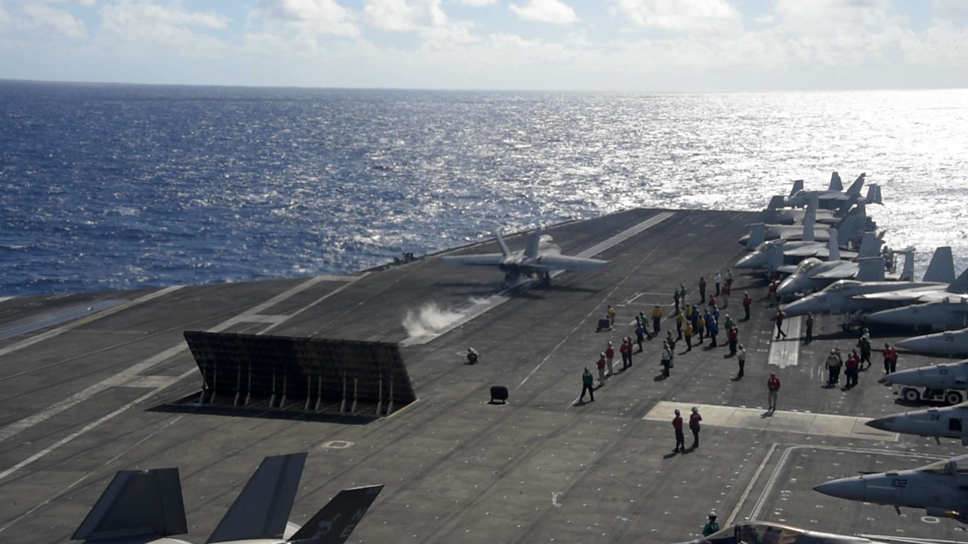 Super Hornets launch from USS Carl Vinson