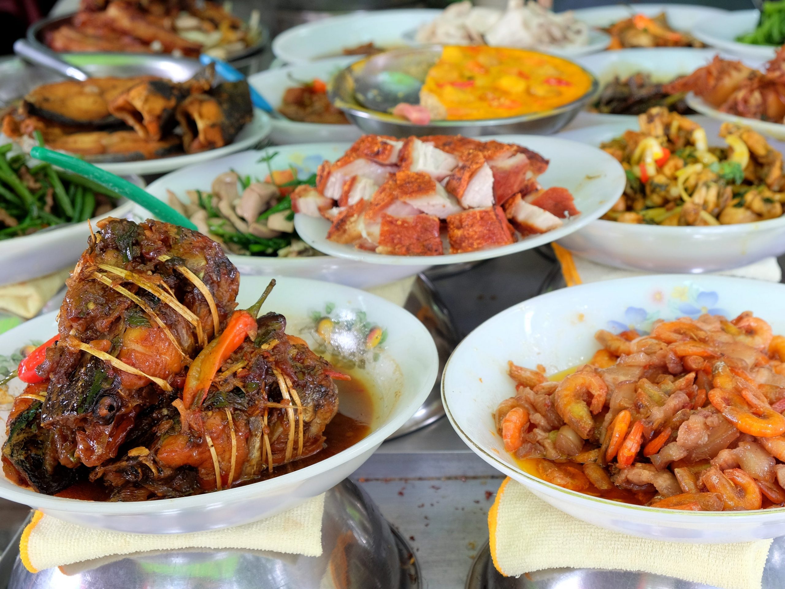 a table full of delicious food