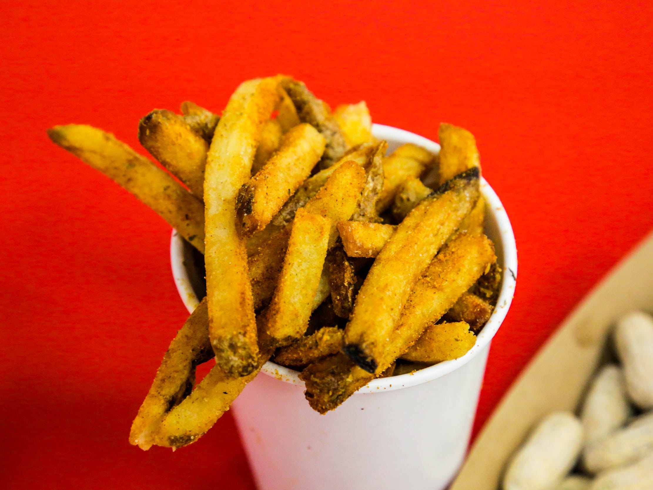 Five Guys meal cheeseburger and cajun fries