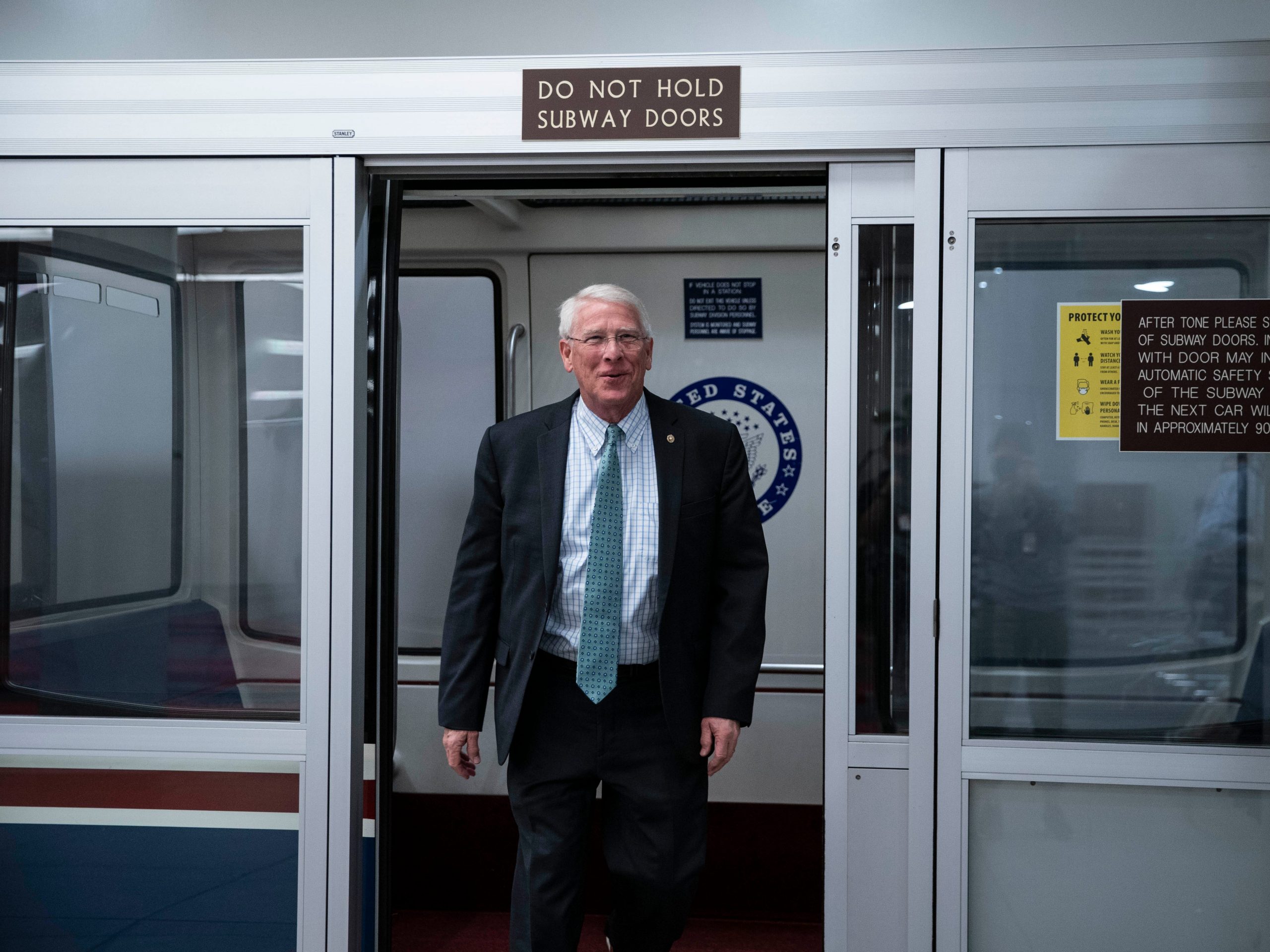 Sen. Roger Wicker walks through the Senate Subway to the Senate floor at the U.S. Capitol on August 7, 2021 in Washington, DC