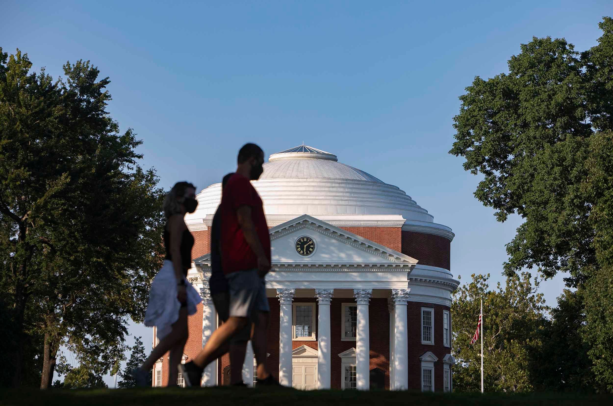 A picture of a building on the campus of the University of Virginia.