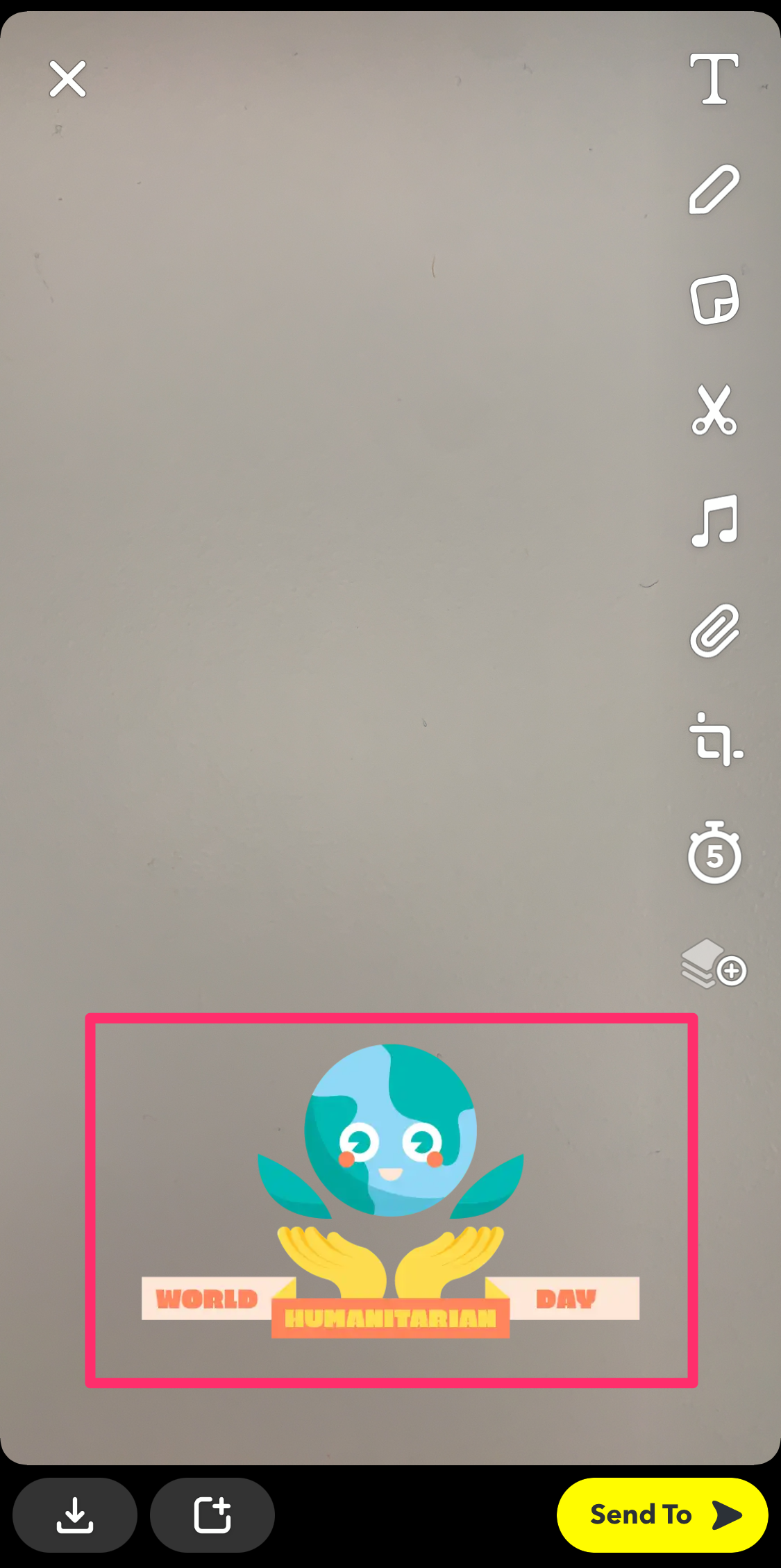 Screenshot of filter over image on Snapchat app