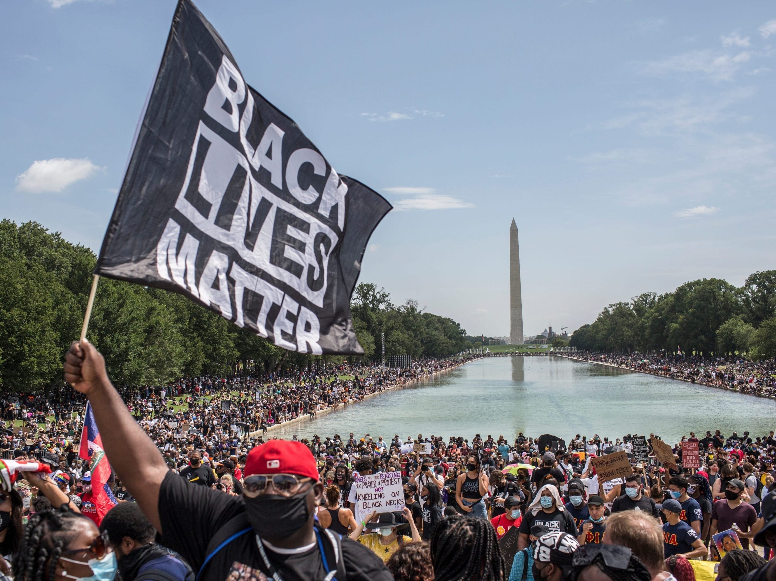 Get march. White Lives matter Flag.