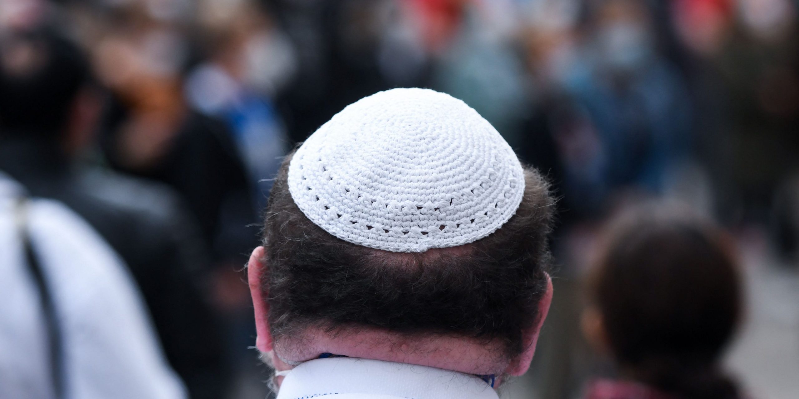 A man wearing a yarmulke
