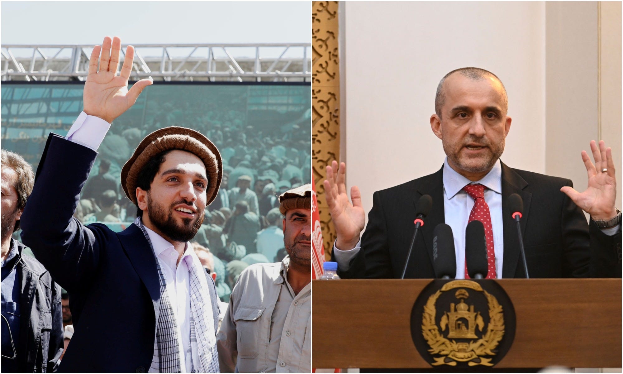 Ahmad Massoud, son of renowned mujahideen leader (left), and Amrullah Saleh, former vice-president of Afghanistan (right)
