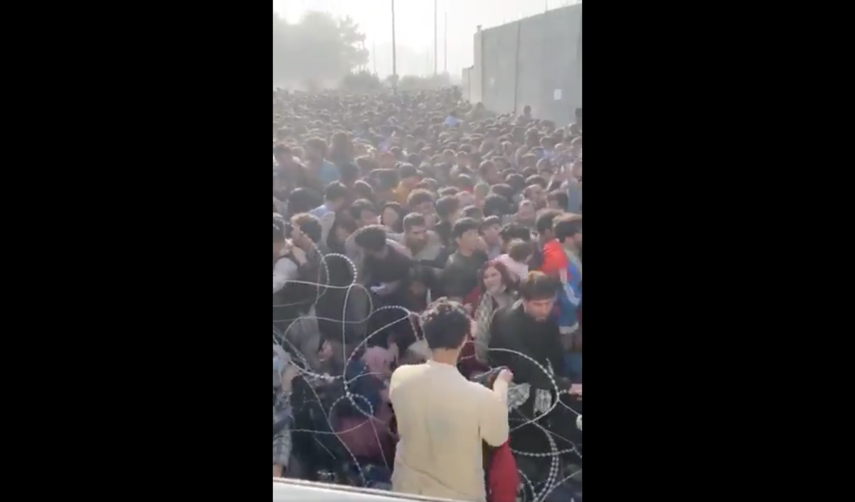 Desperate scenes at Kabul airport as thousands try to flee