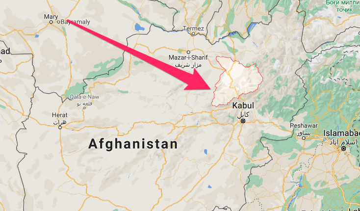 Map showing Baghlan province in Afghanistan.
