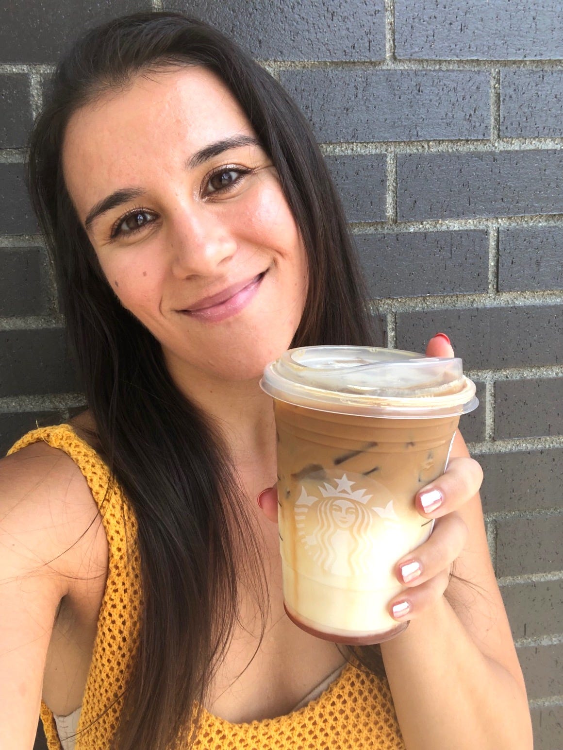 Anneta with Starbucks' Apple Crisp Macchiato