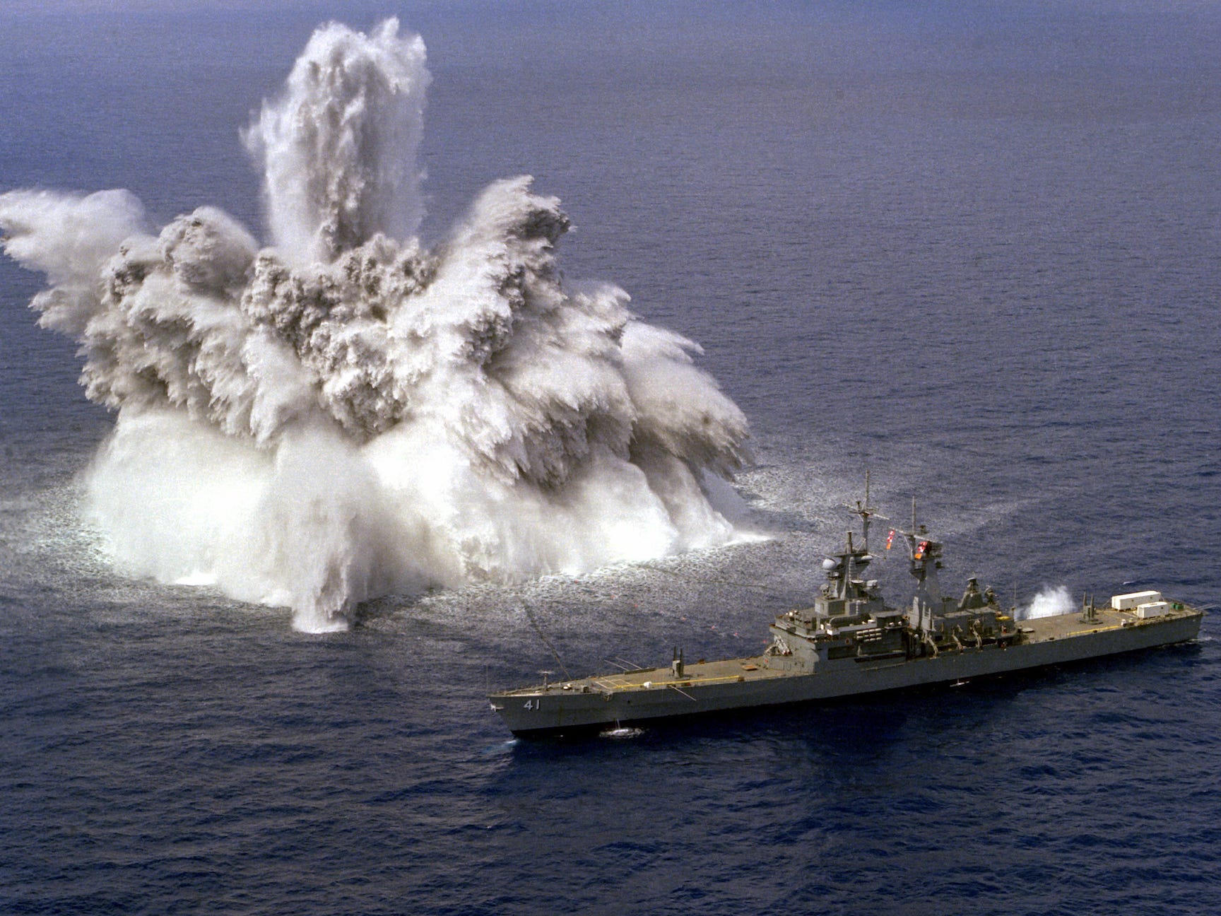Navy cruiser Arkansas shock trials explosion