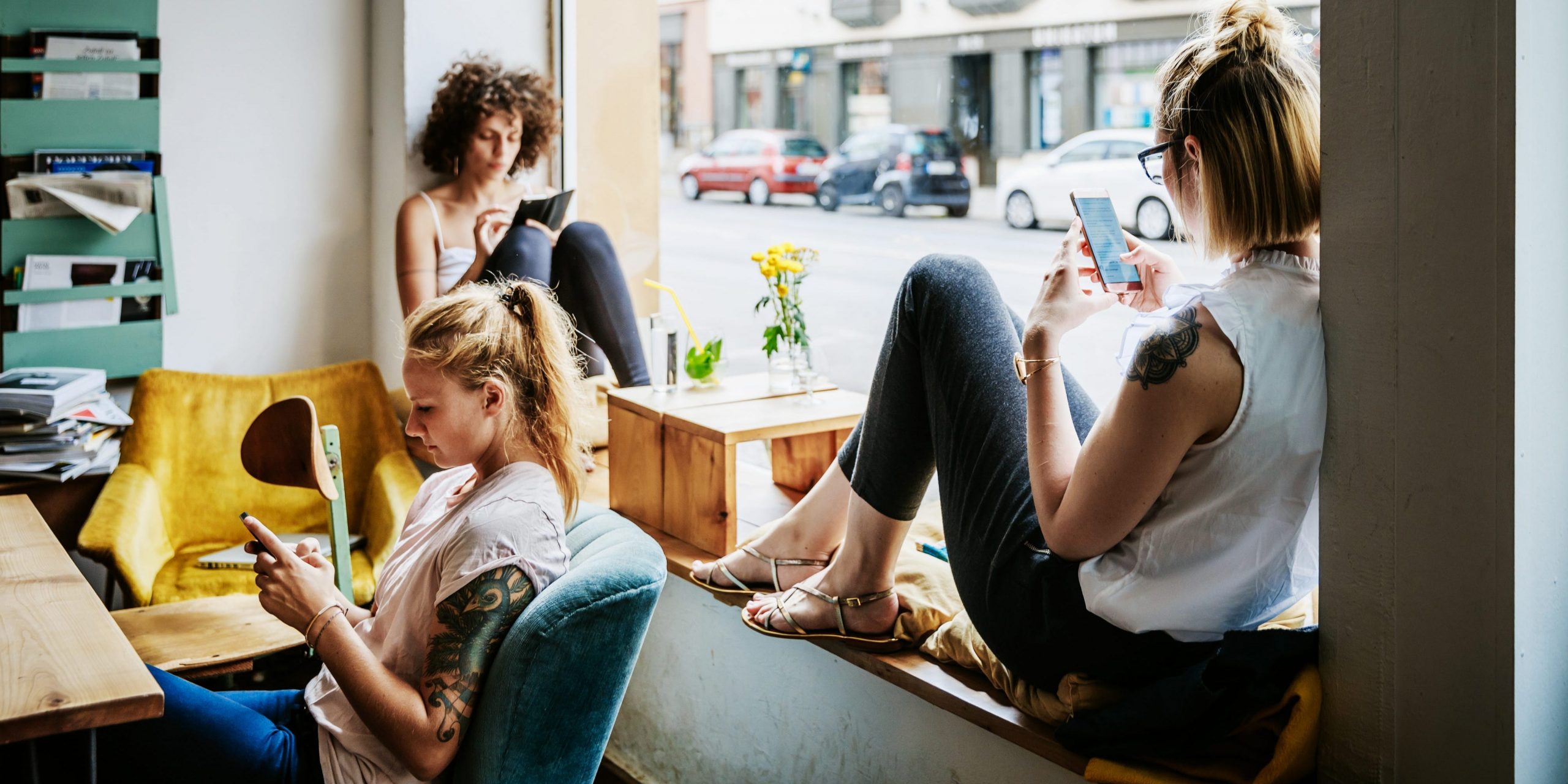 young people on phones