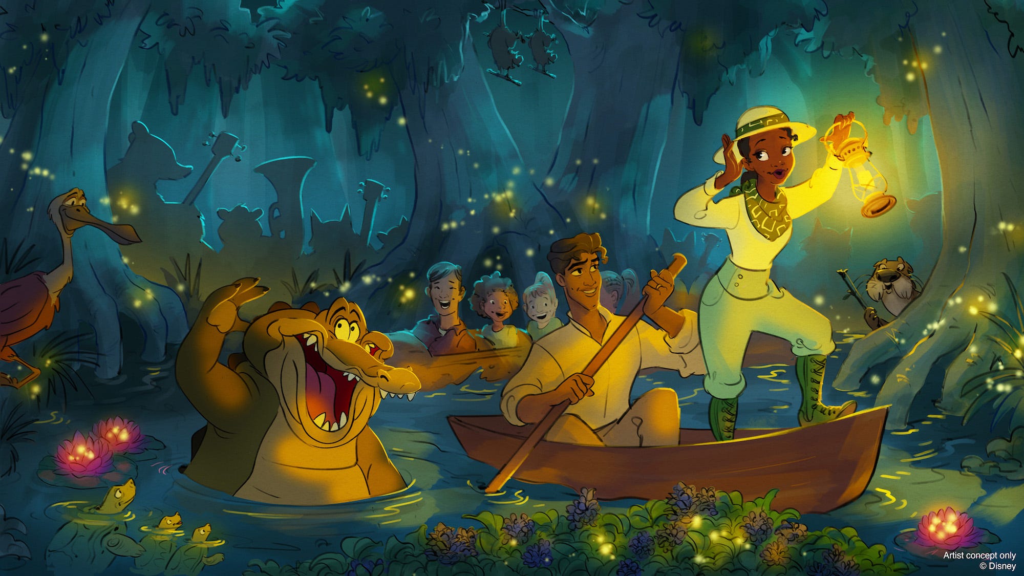 Disney's concept art shows what the coming "Princess and the Frog" ride will look like.