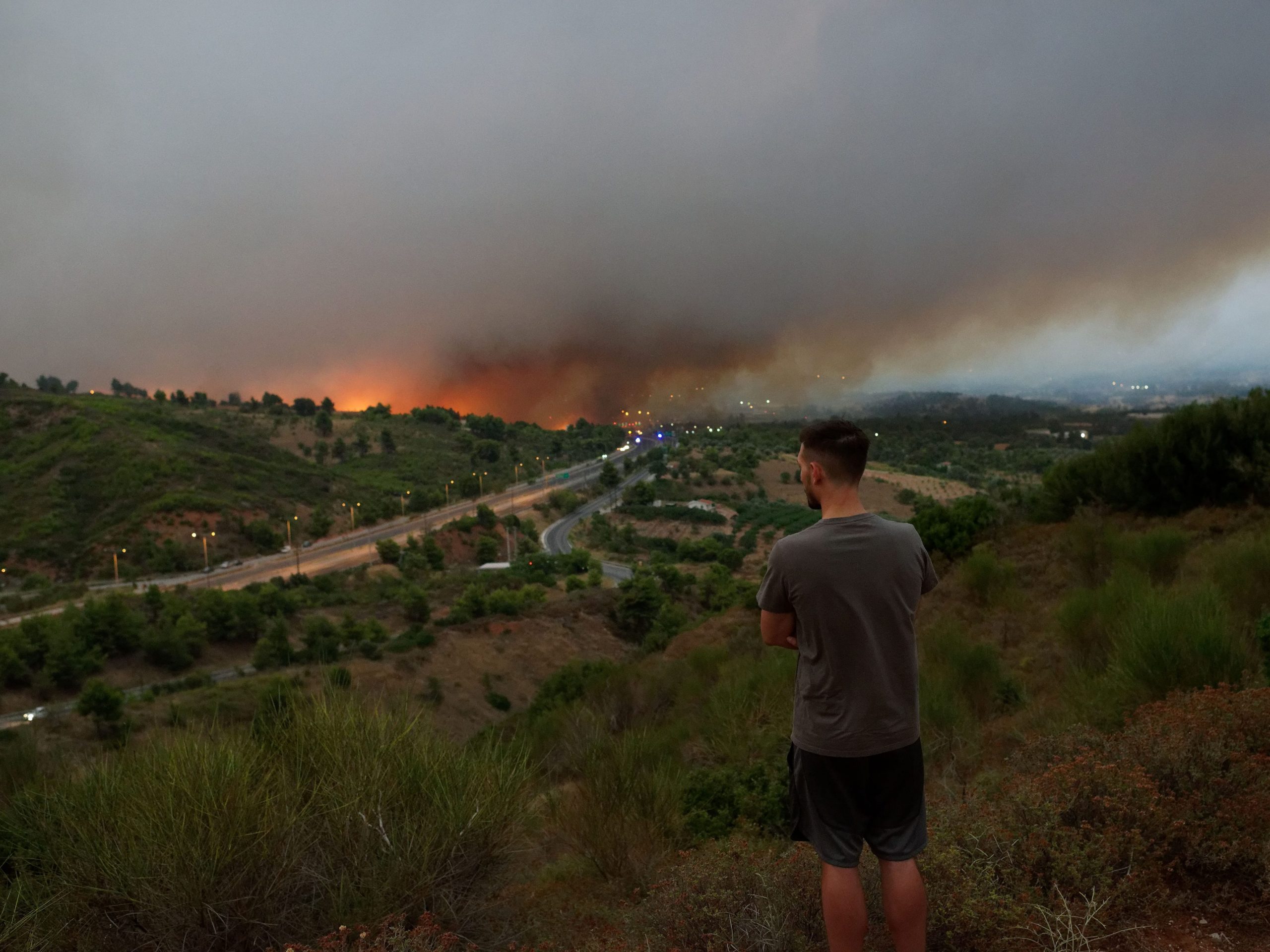 Residential areas in Athens northern suburbs were evacuated after wildfires reached the outskirts of the city as Greece is suffering its worst heatwave in decades