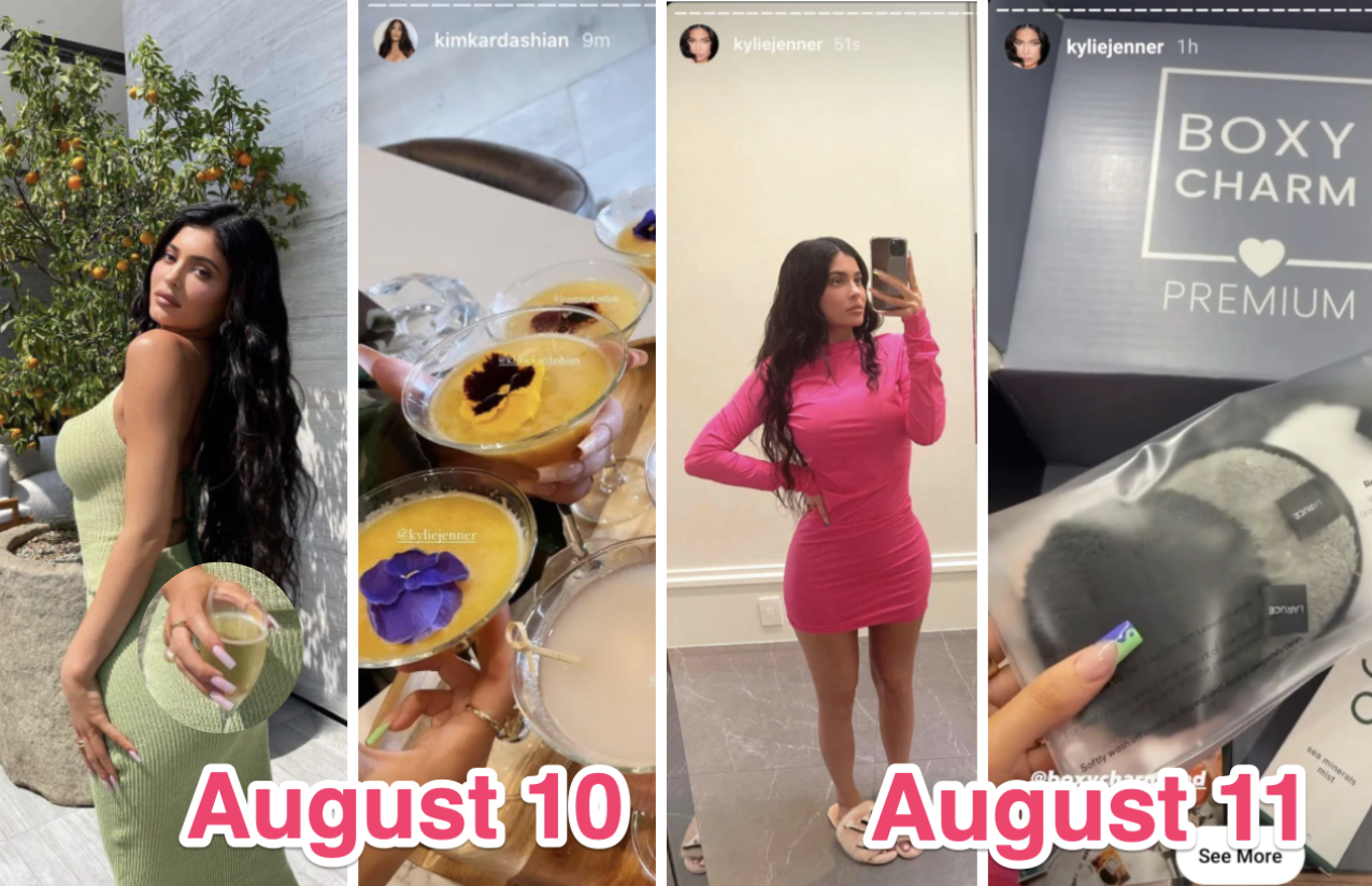 It appeared that Kylie Jenner kept her "birthday nails" for Instagram stories the next day.