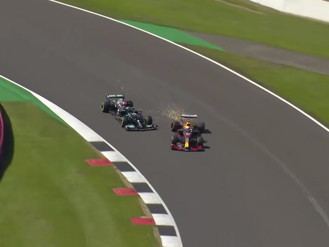 Lewis Hamilton and Max Verstappen collide at the British Grand Prix