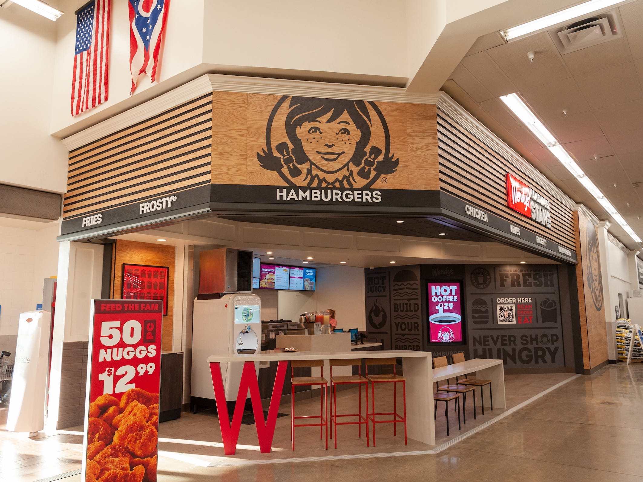 Wendy's hamburger stand in Walmart