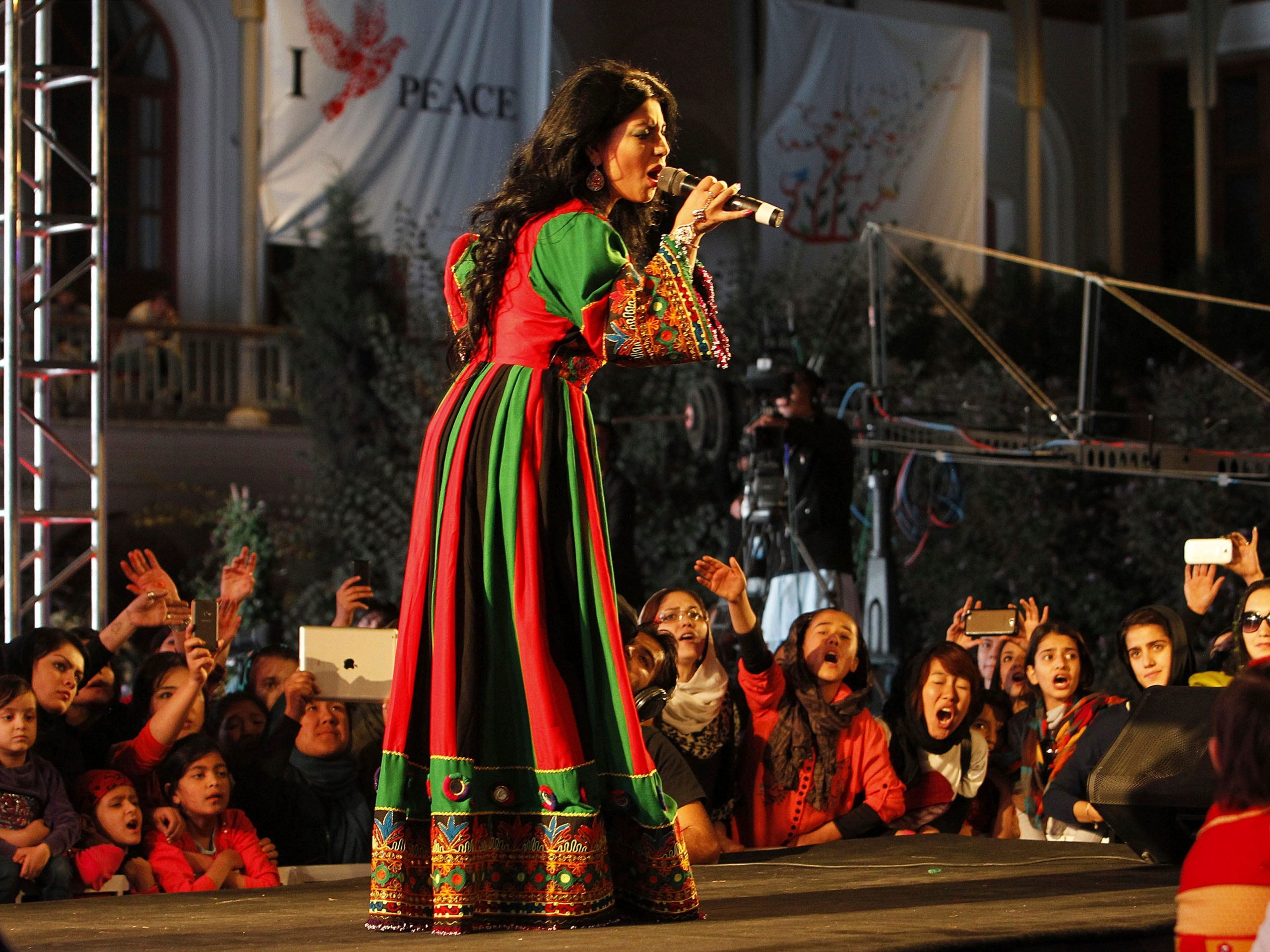 FILE PHOTO - Afghan singer Aryana Sayeed performs during a "Peace Concert" organised by a youth organisation in Kabul October 19, 2013. REUTERS/Omar Sobhani 