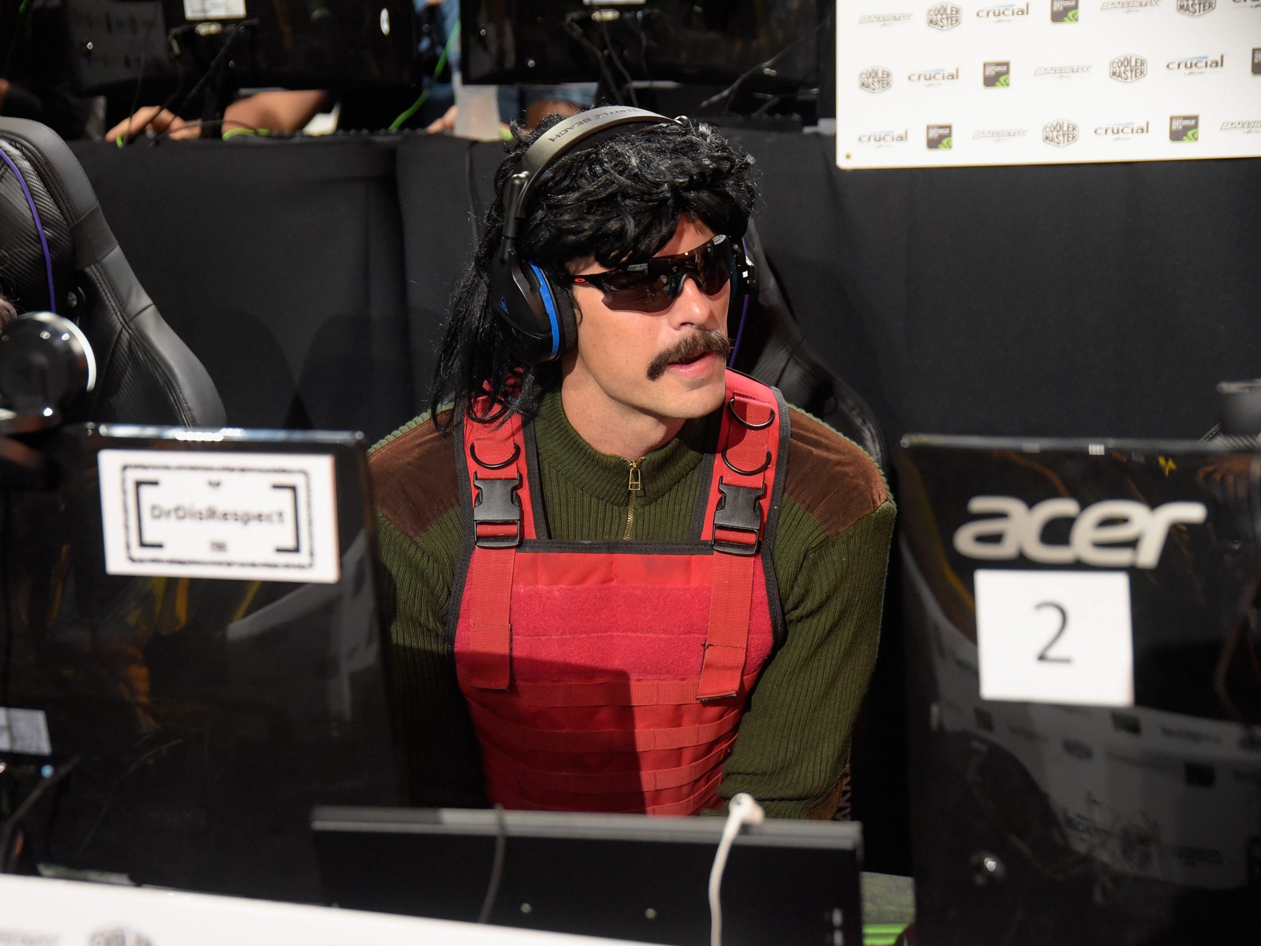 DrDisrespect streaming in 2018 at a Twitch event