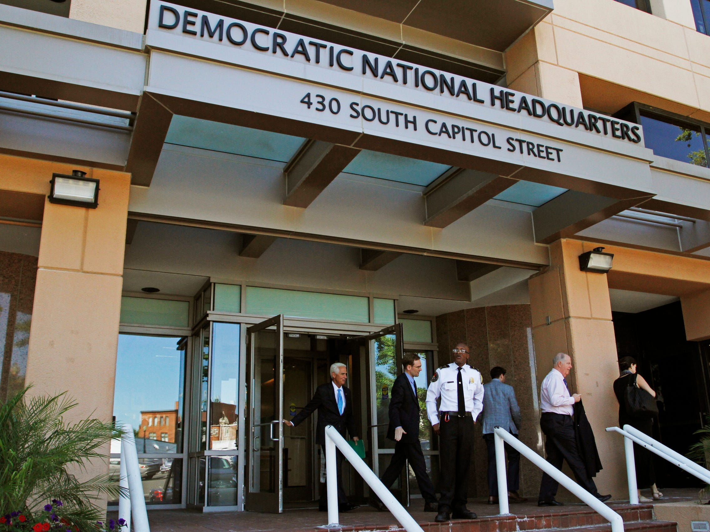 The entrance to the Democratic National Committee (DNC) headquarters in Washington photographed on June 14, 2016.