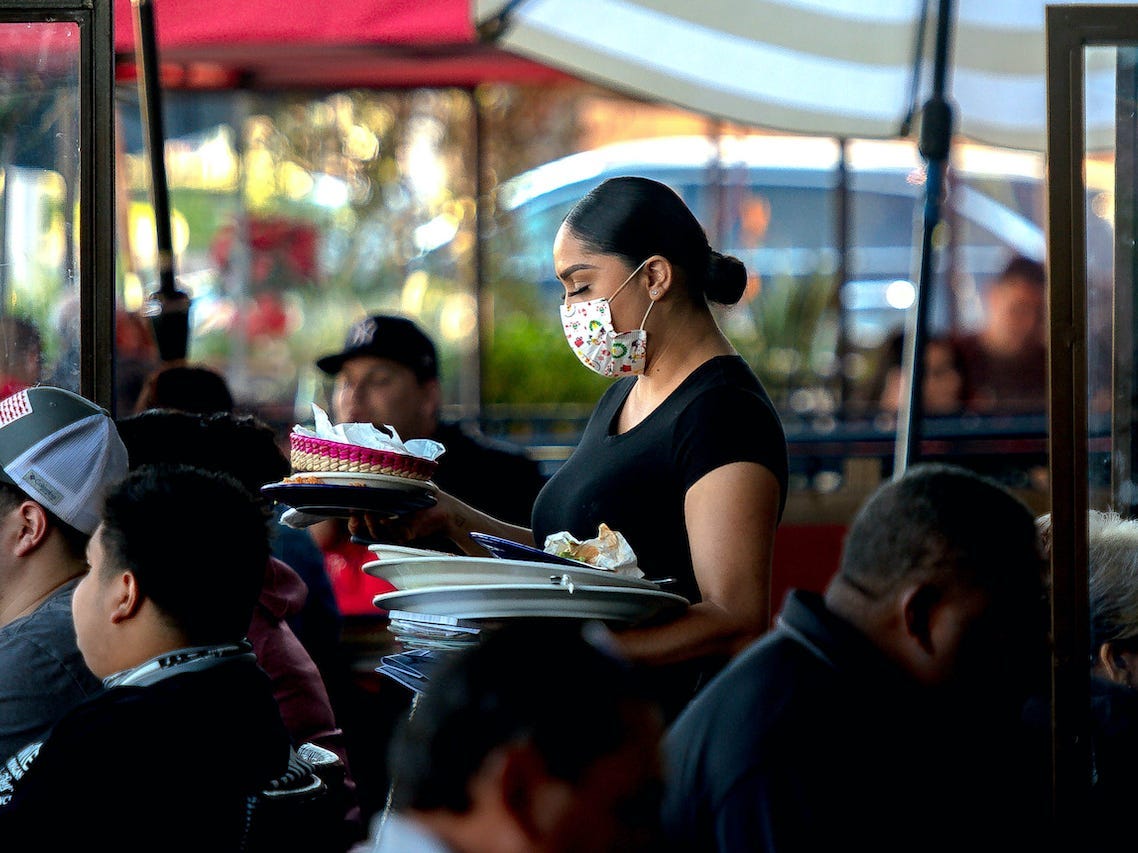 server at a restaurant in California