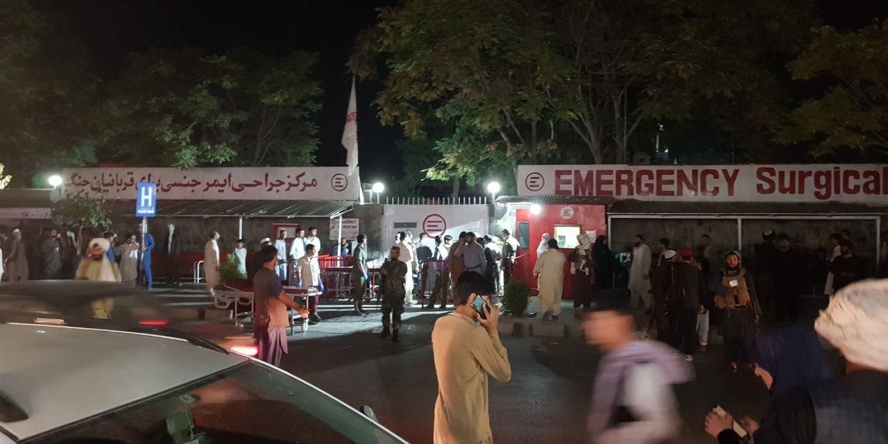 A view of a hospital as unspecified number of casualties reported after two explosions outside Hamid Karzai International Airport in Kabul, Afghanistan on August 26, 2021.